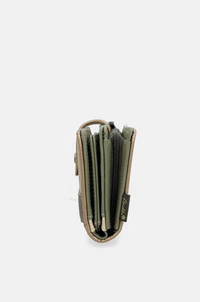 Portafoglio donna Anekke grande con zip e laccetto da polso VERDE TU | Giò Fashion