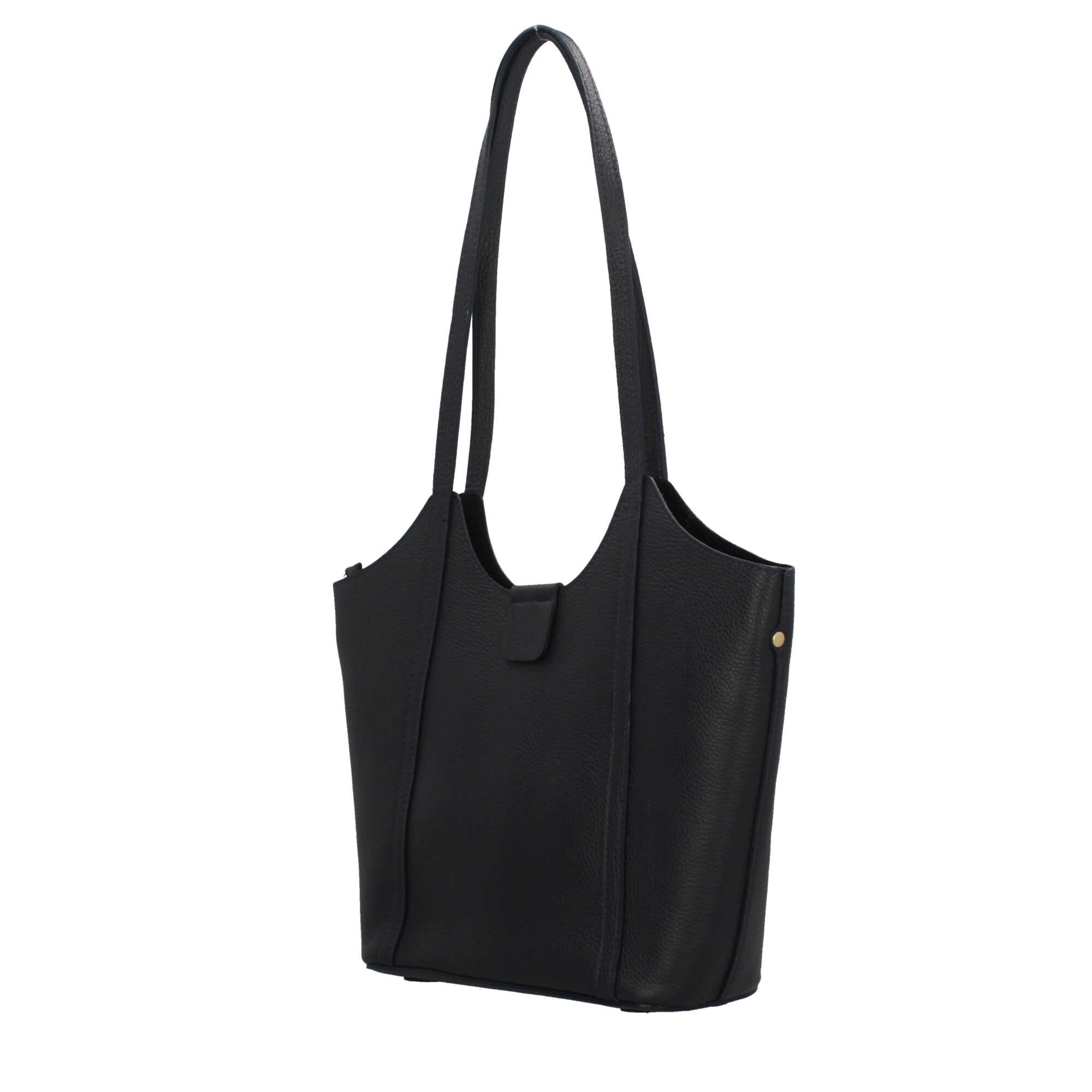 Borsa Made in Italy a spalla in vera pelle con linea affusolata