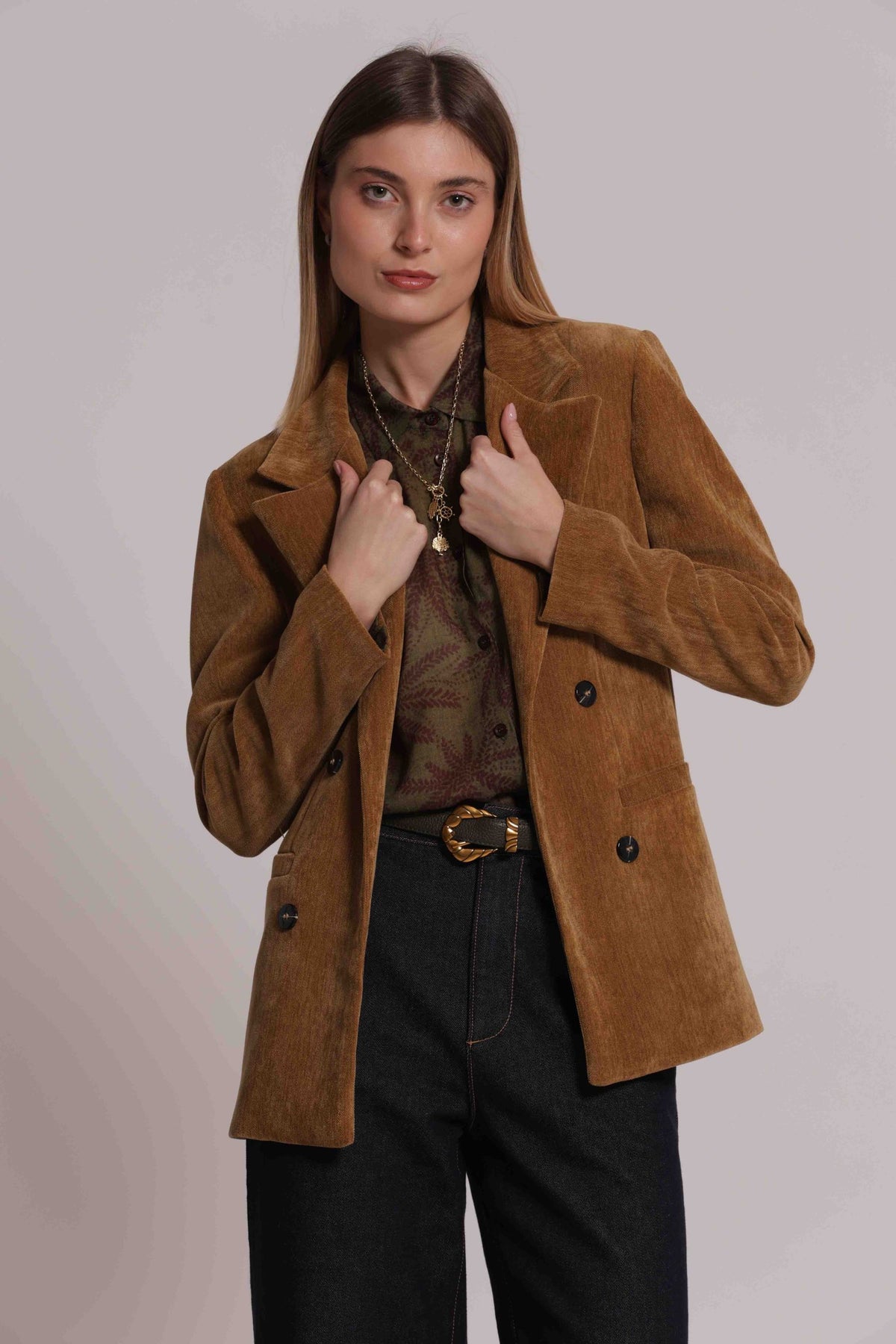 Blazer Donna Doppiopetto in Velluto a Coste Mimi Mua