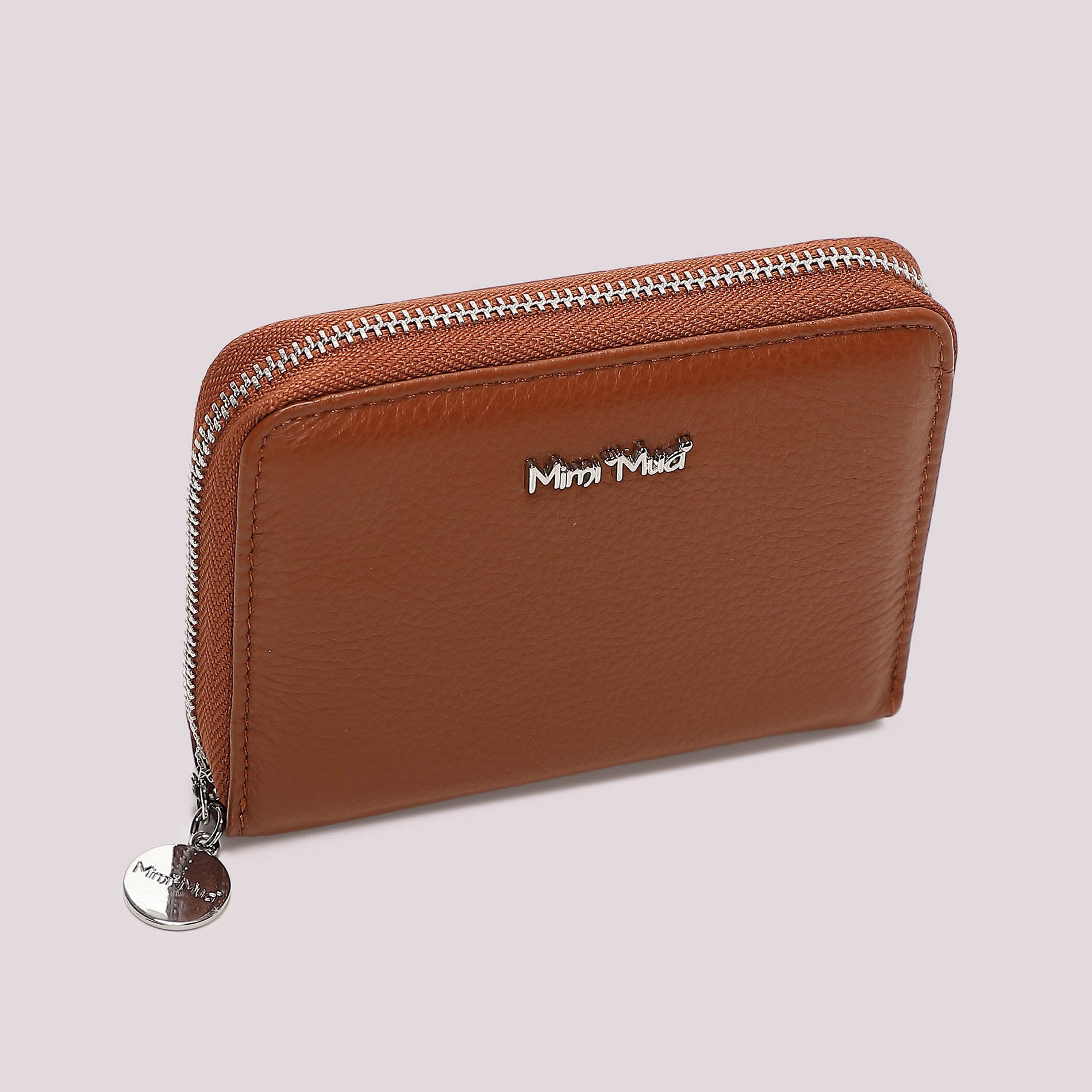 Mimi Mua portafoglio donna compatto con zip perimetrale Marrone TU | Giò Fashion