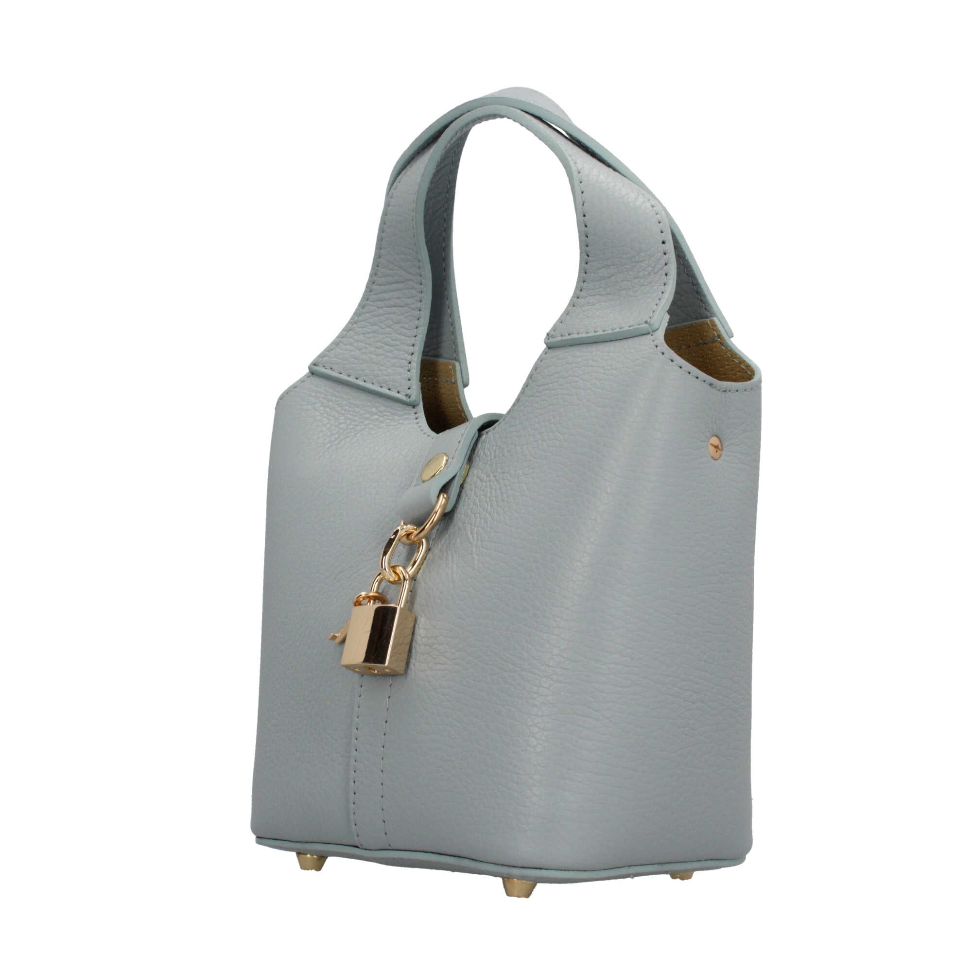 Borsa Made in Italy a mano in vera pelle con chiusura a lucchetto