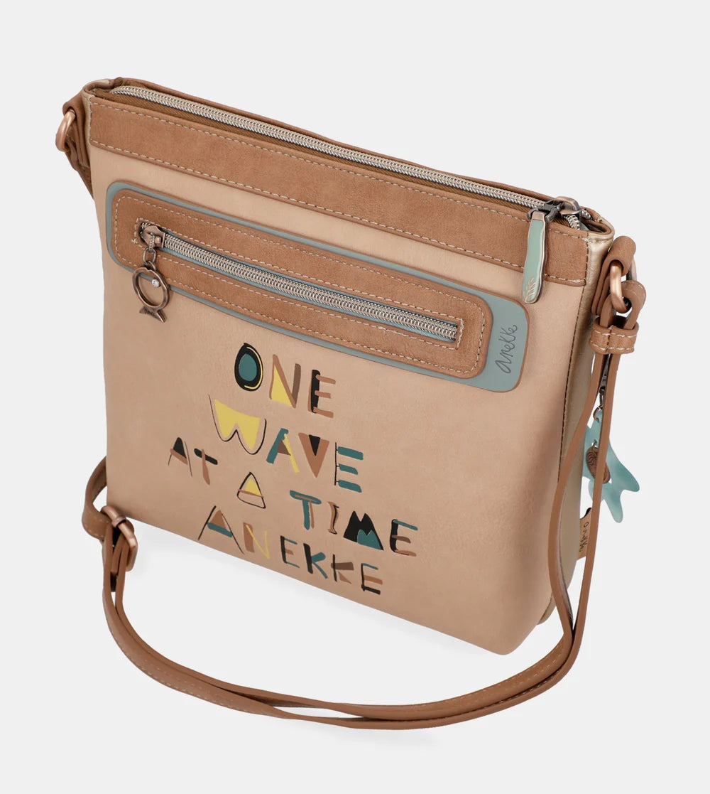 Borsa a tracolla Anekke Sunrise con stampa ispirata al Mediterraneo Bianco TU | Giò Fashion