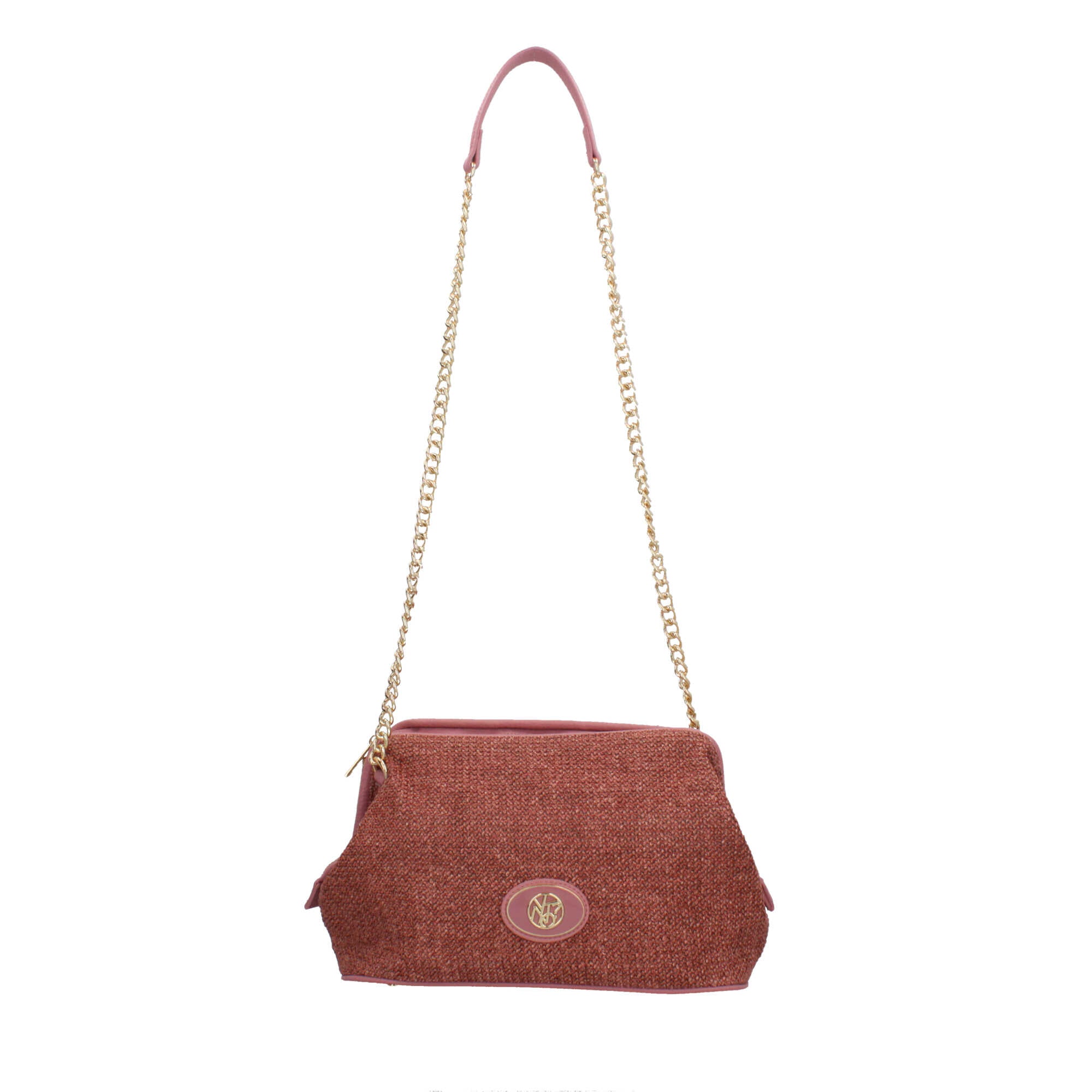 Borsa donna YNot pochette con tracolla in catena e dettagli in ecopelle