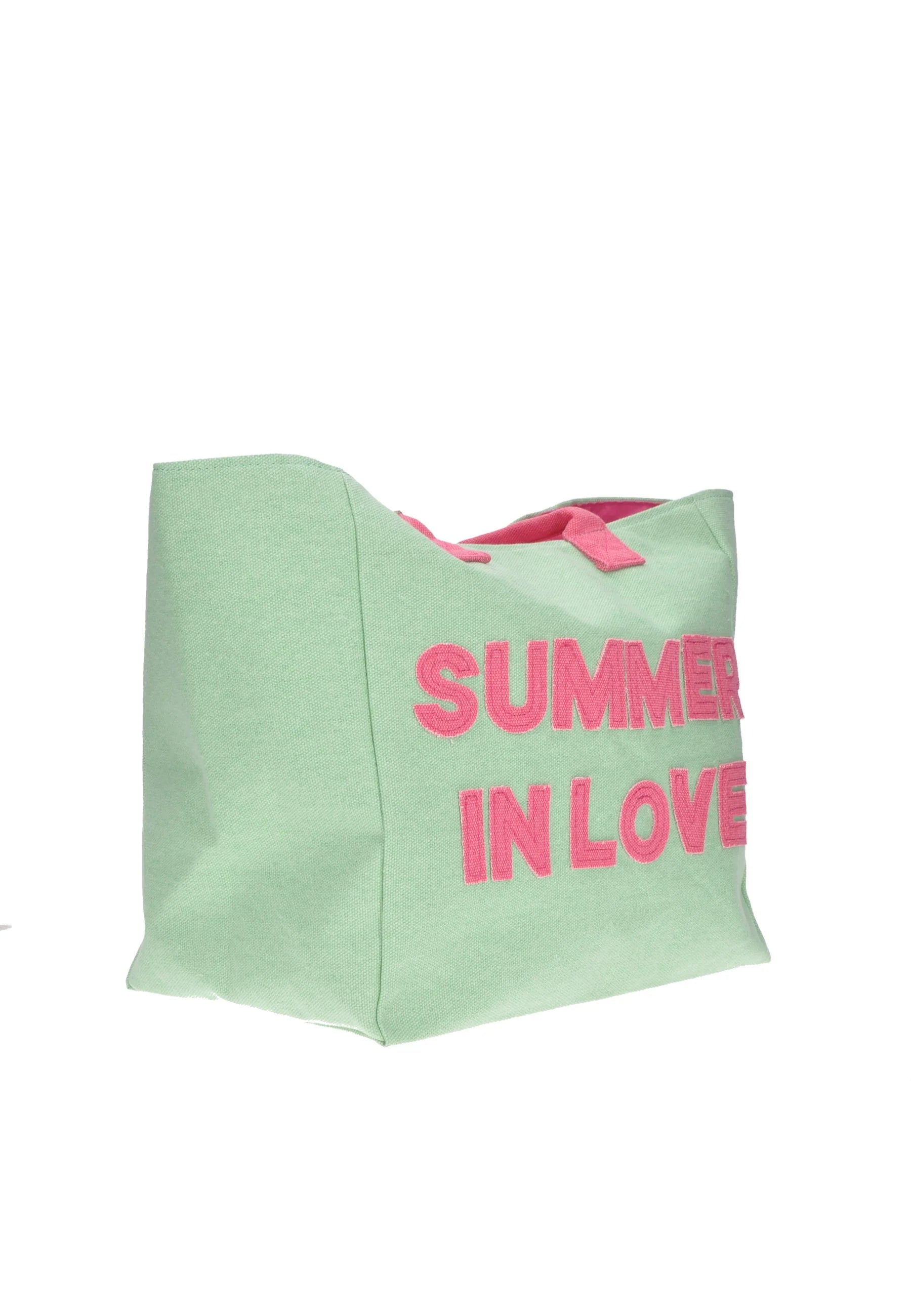 Shopping bag KUVE in tessuto con scritta estiva