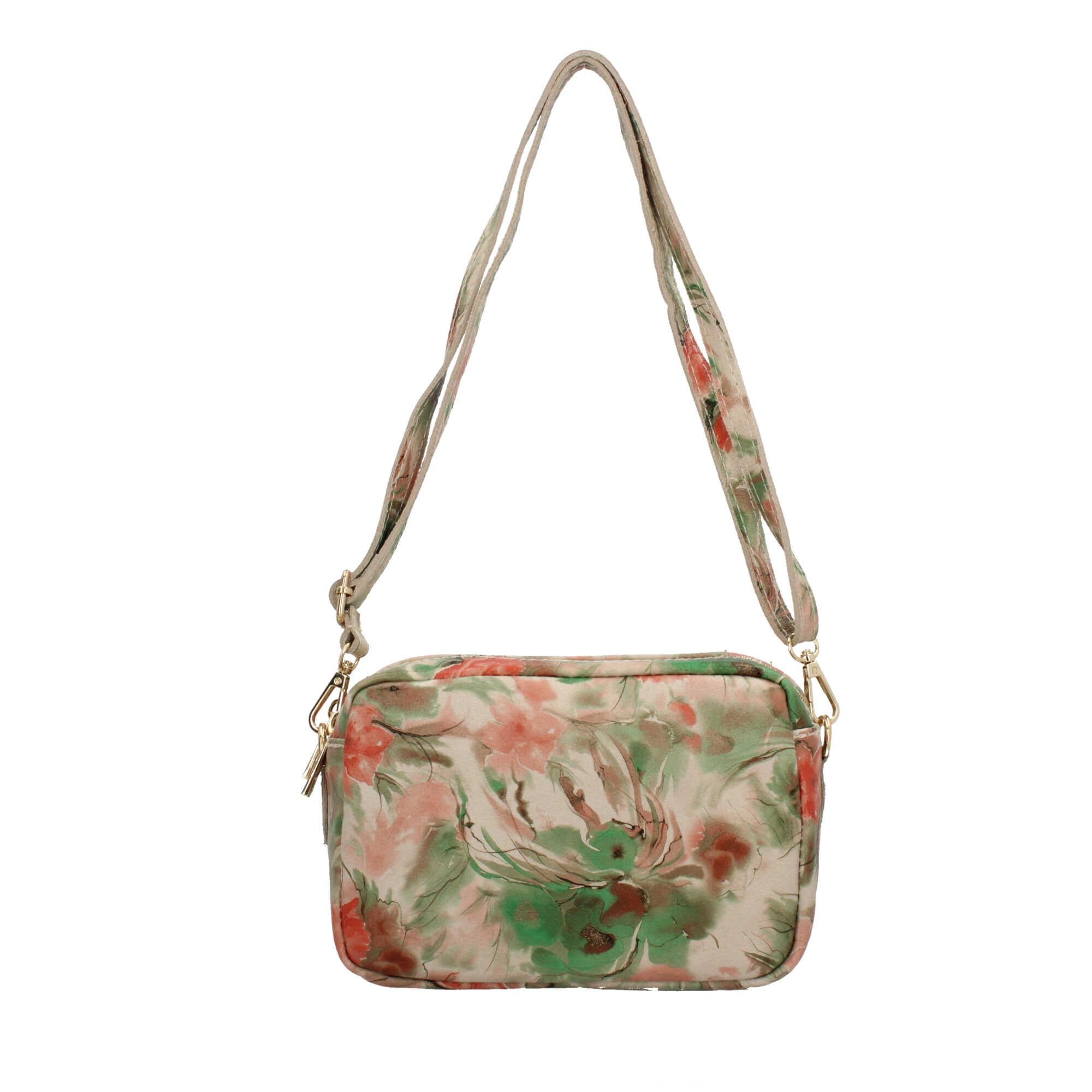 Saponetta Made In Italy in vera pelle con fantasia floreale