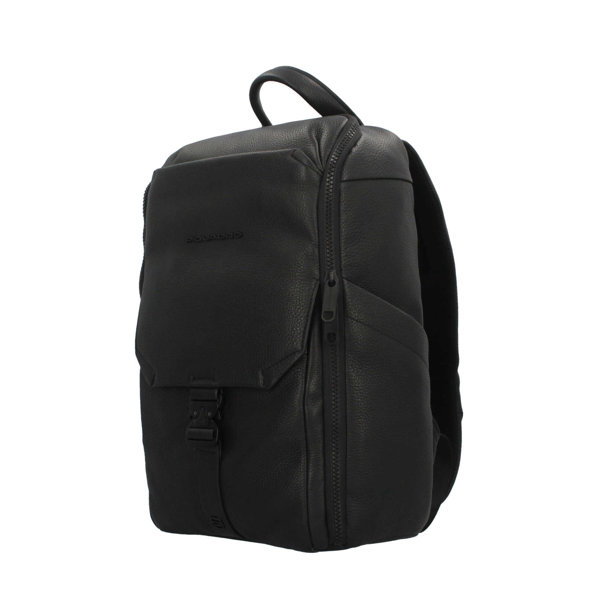 Piquadro zaino in pelle per laptop 13,3" con protezione antiurto e RFID