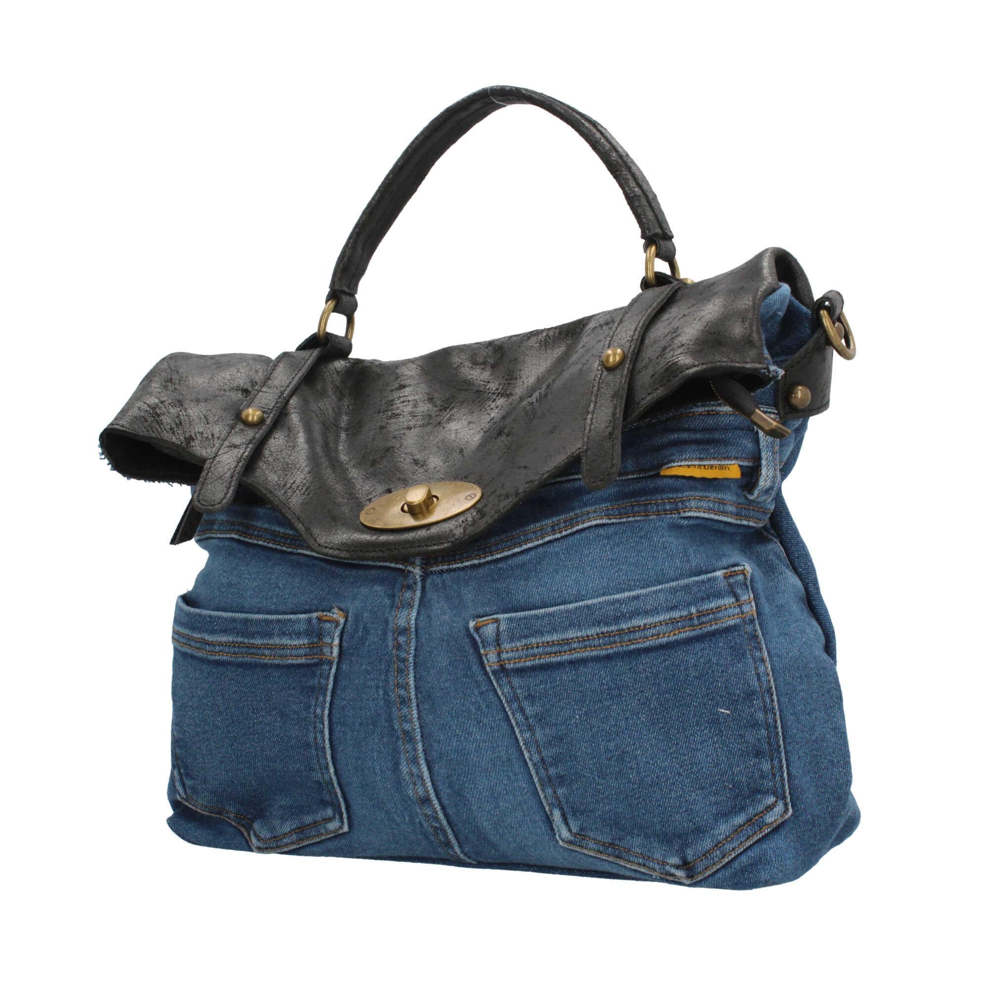 Borsa a mano in jeans Made in italy