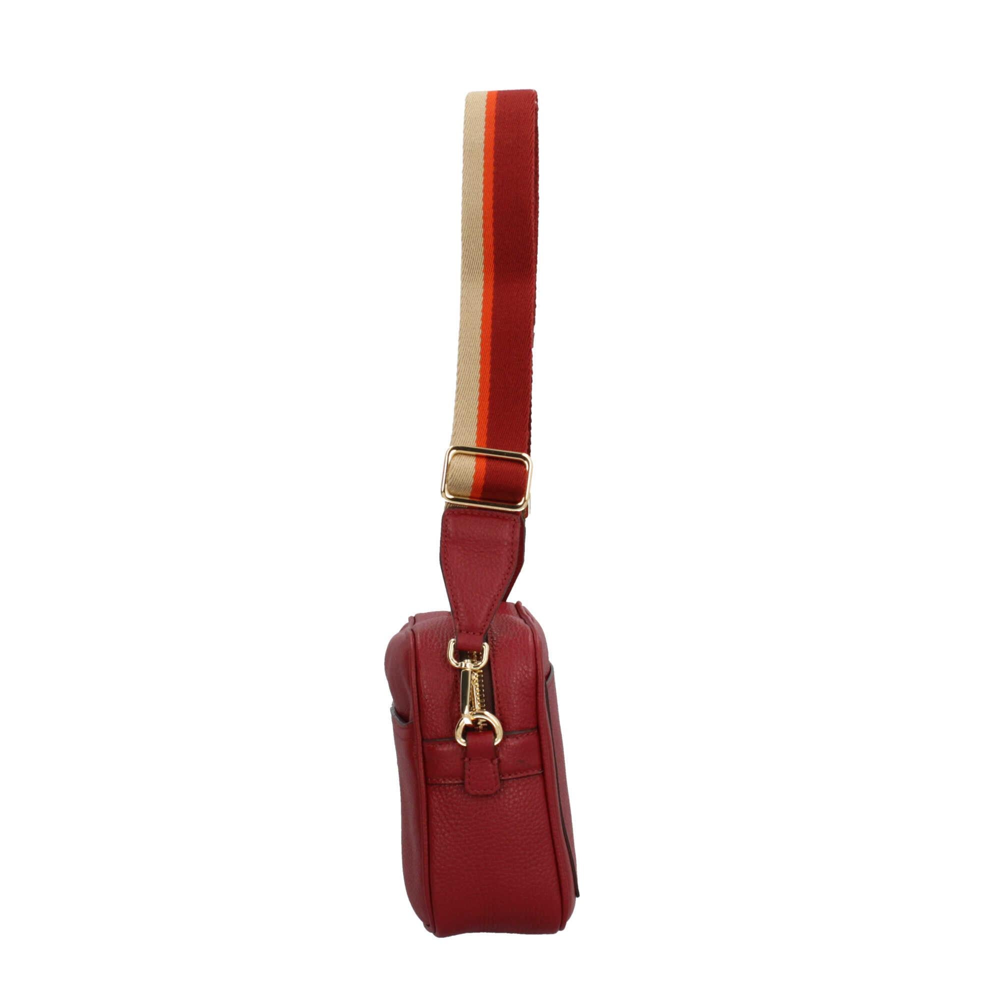Gianni Chiarini Sporty Chic - Borsa a Tracolla in Pelle Grana con Tracolla a Contrasto
