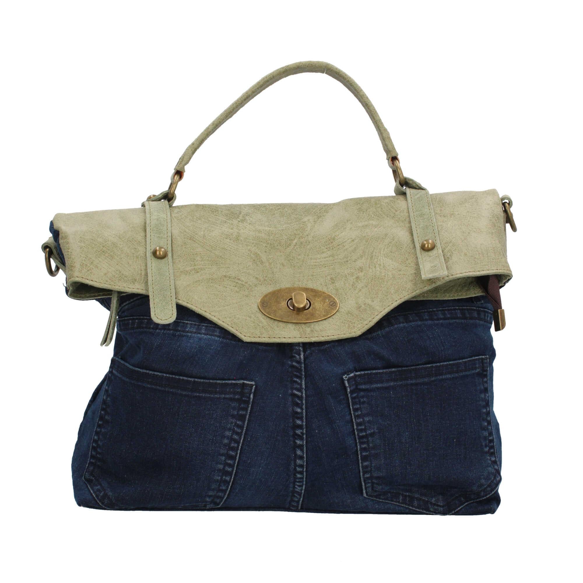 Borsa a mano in jeans Made in italy