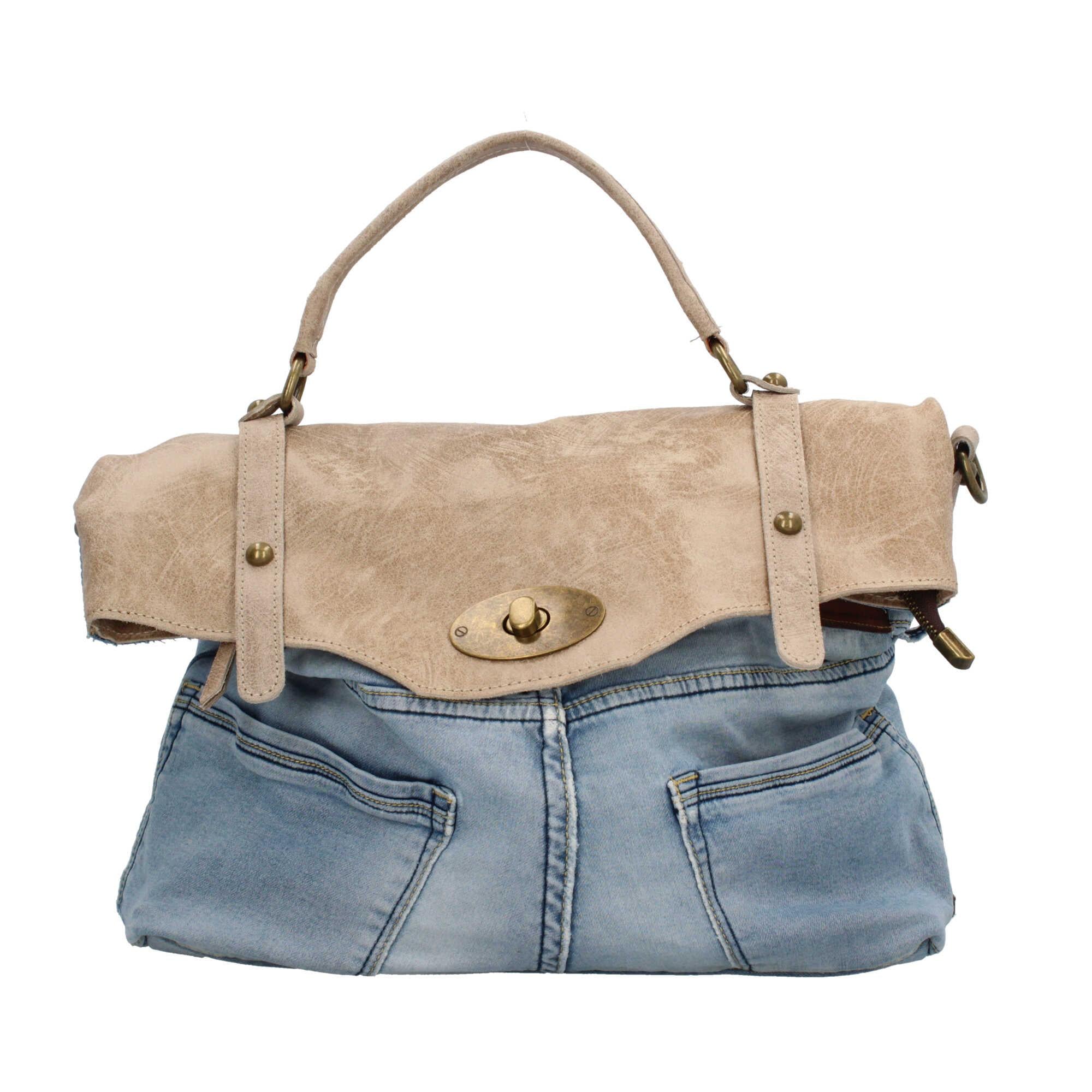 Borsa a mano in jeans Made in italy