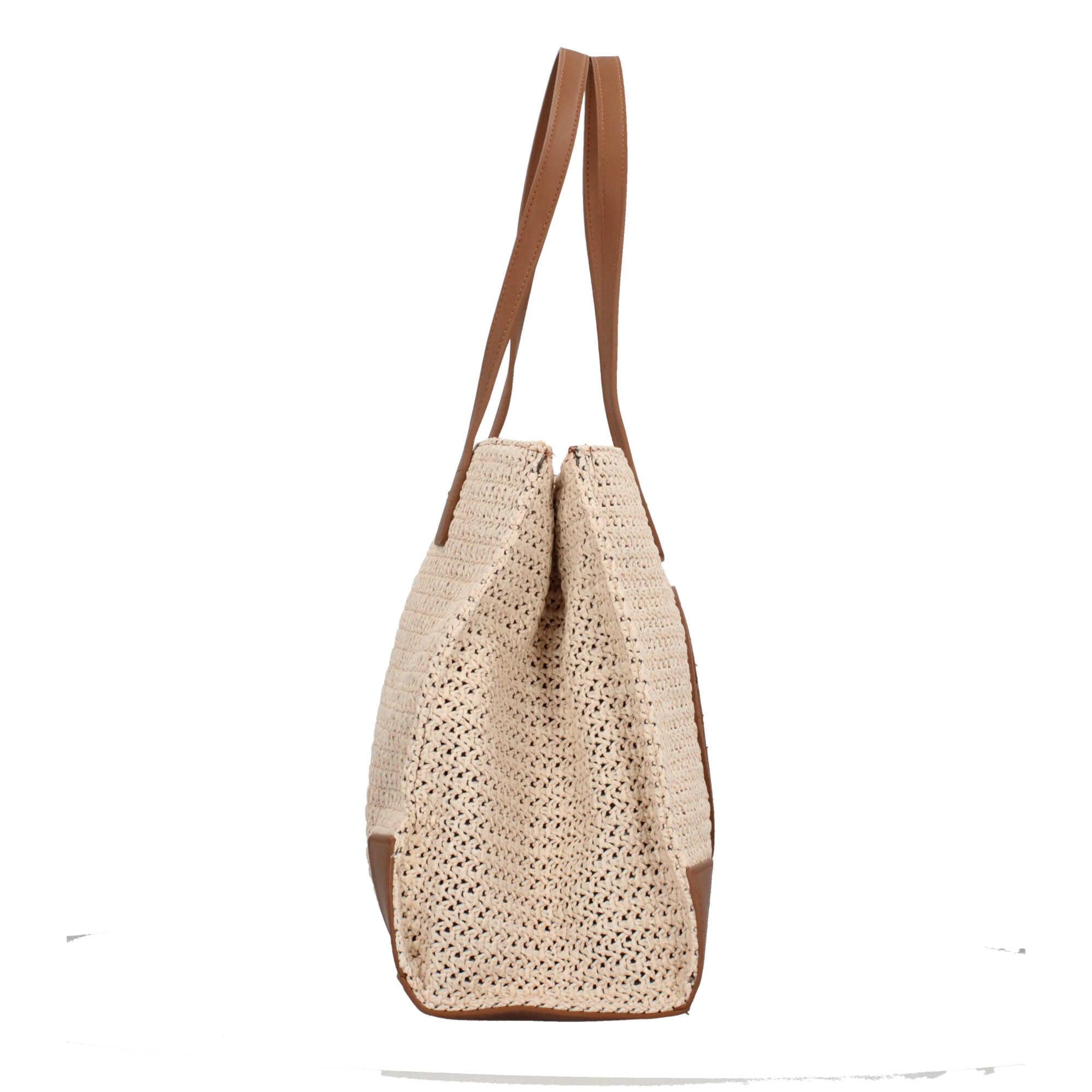 Borsa a mano Y Not in tessuto intrecciato con dettagli in ecopelle