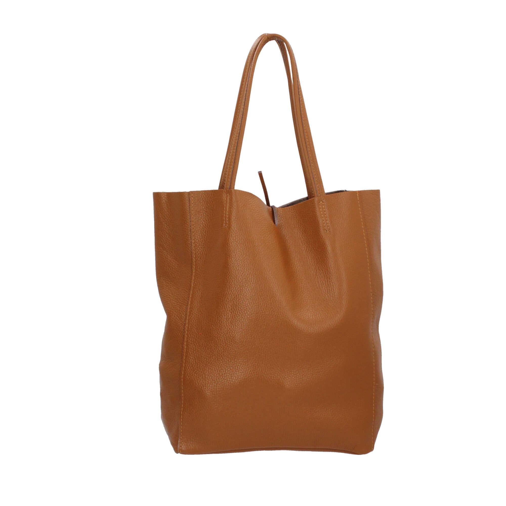 Borse shopping a spalla in vera pelle Made In Italy