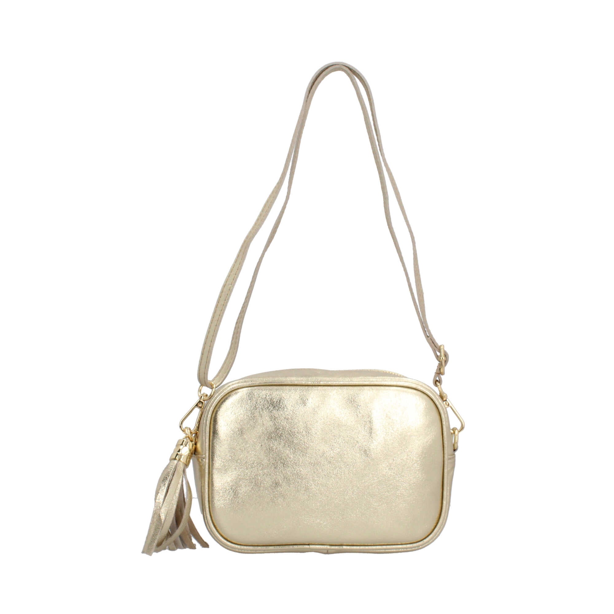 Camera bag in vera pelle con tracolla removibile