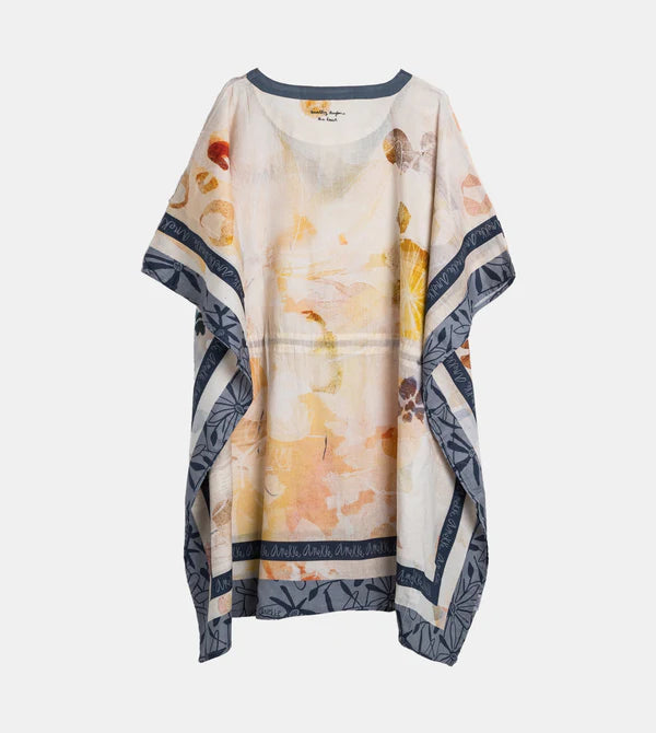 Kaftano corto Anekke con stampa delicata e dettagli regolabili