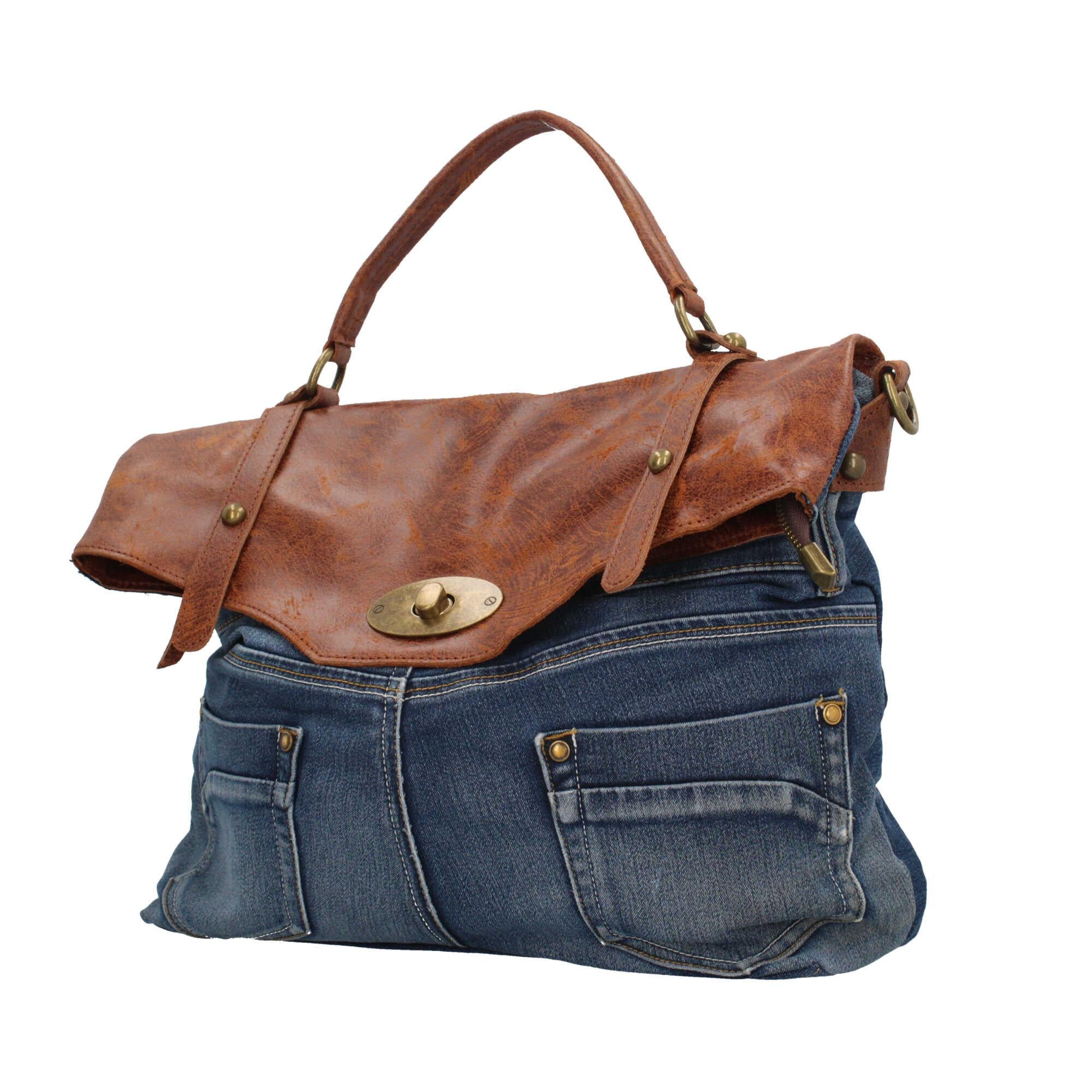 Borsa a mano in jeans Made in italy