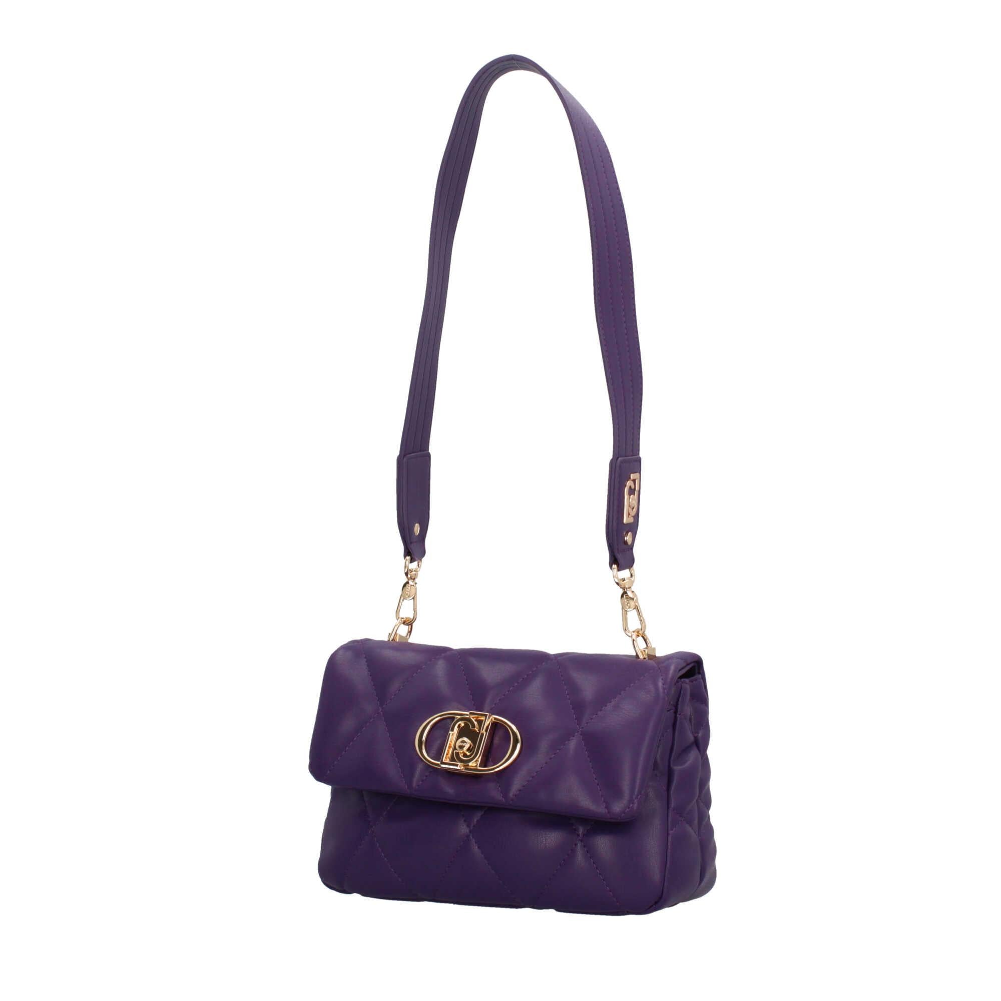 Borsa a spalla matelassè con logo Liu Jo