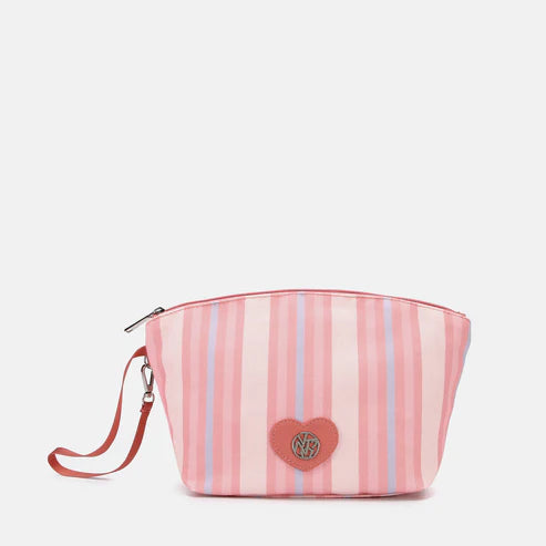 YNot beauty case a righe multicolor con logo a cuore