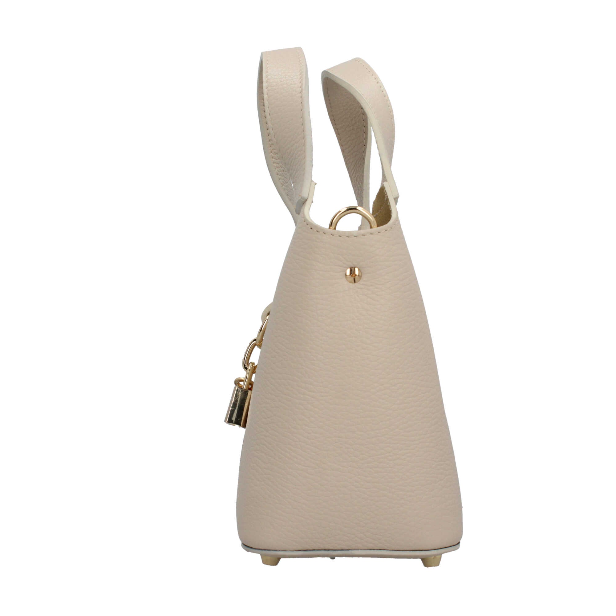 Borsa Made in Italy a mano in vera pelle con chiusura a lucchetto