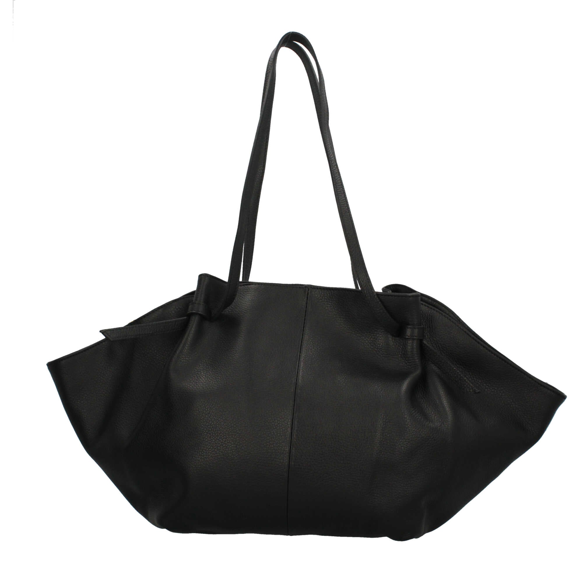 Borsa Made in Italy morbida in vera pelle con doppio manico