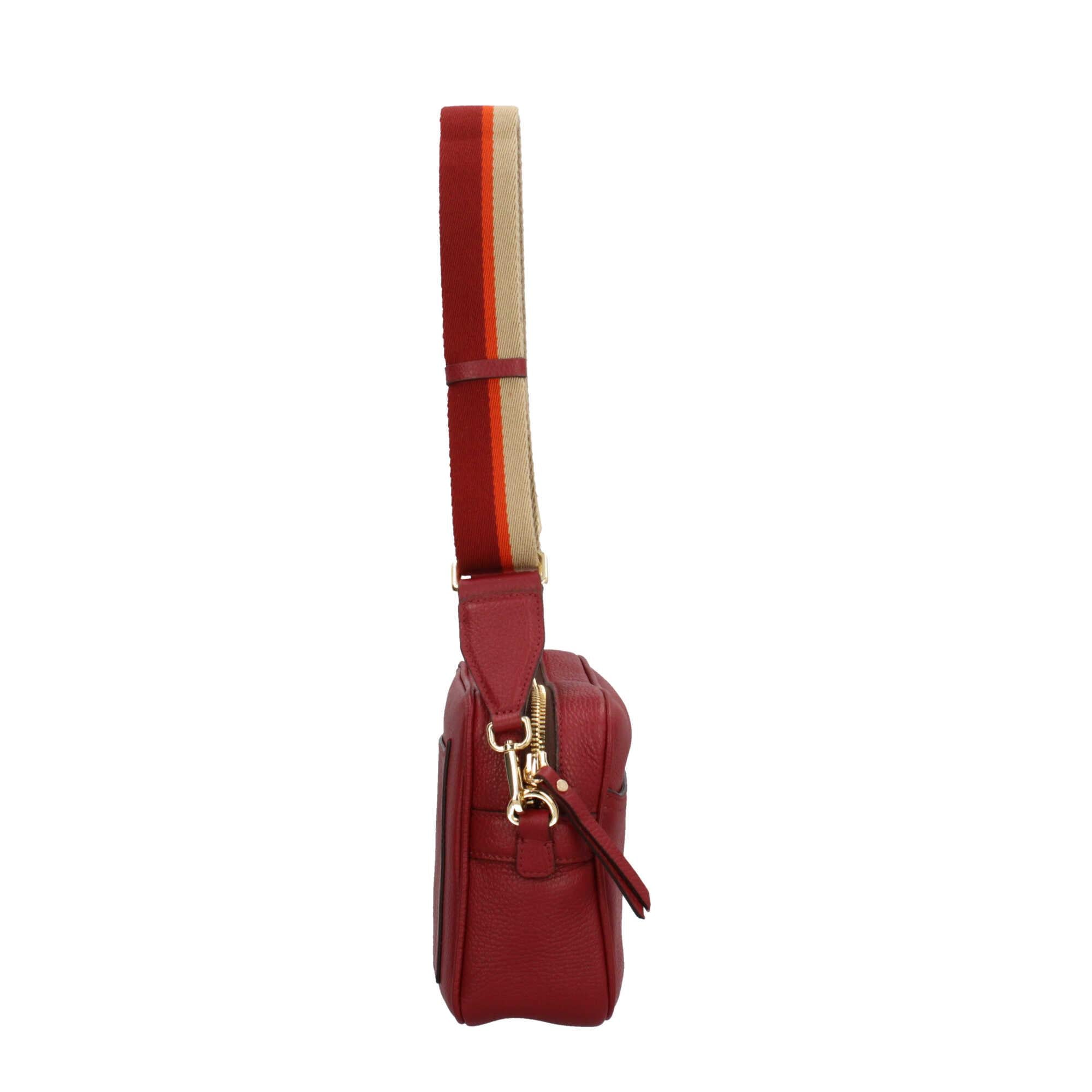 Gianni Chiarini Sporty Chic - Borsa a Tracolla in Pelle Grana con Tracolla a Contrasto
