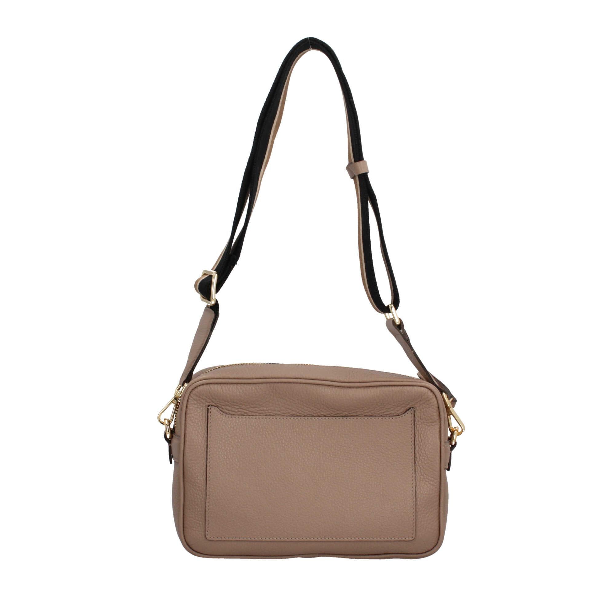 Gianni Chiarini Sporty Chic - Borsa a Tracolla in Pelle Grana con Tracolla a Contrasto