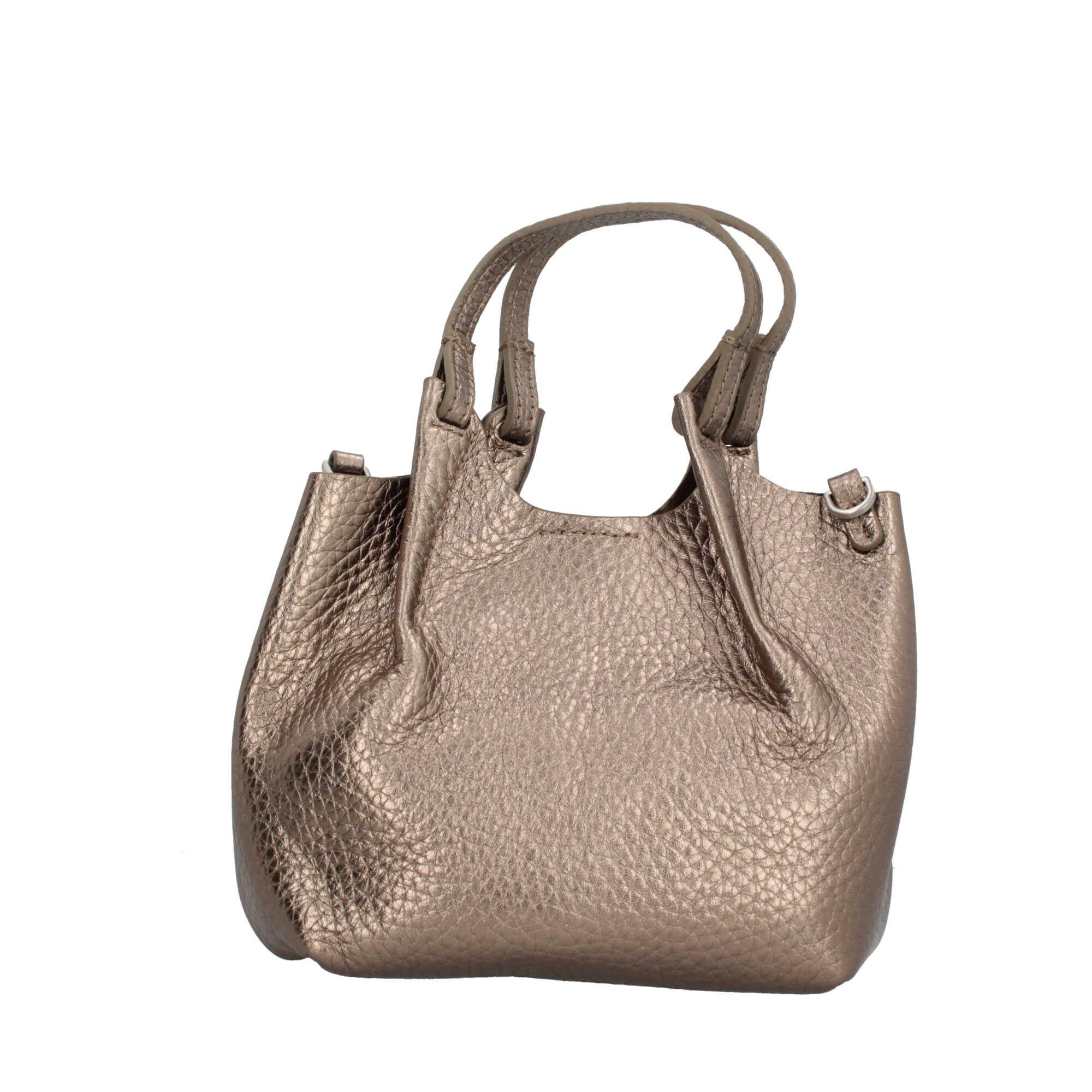 Gianni Chiarini Dua Mini Hobo Bag Iconica in Pelle Maxi-Grain con Tracolla