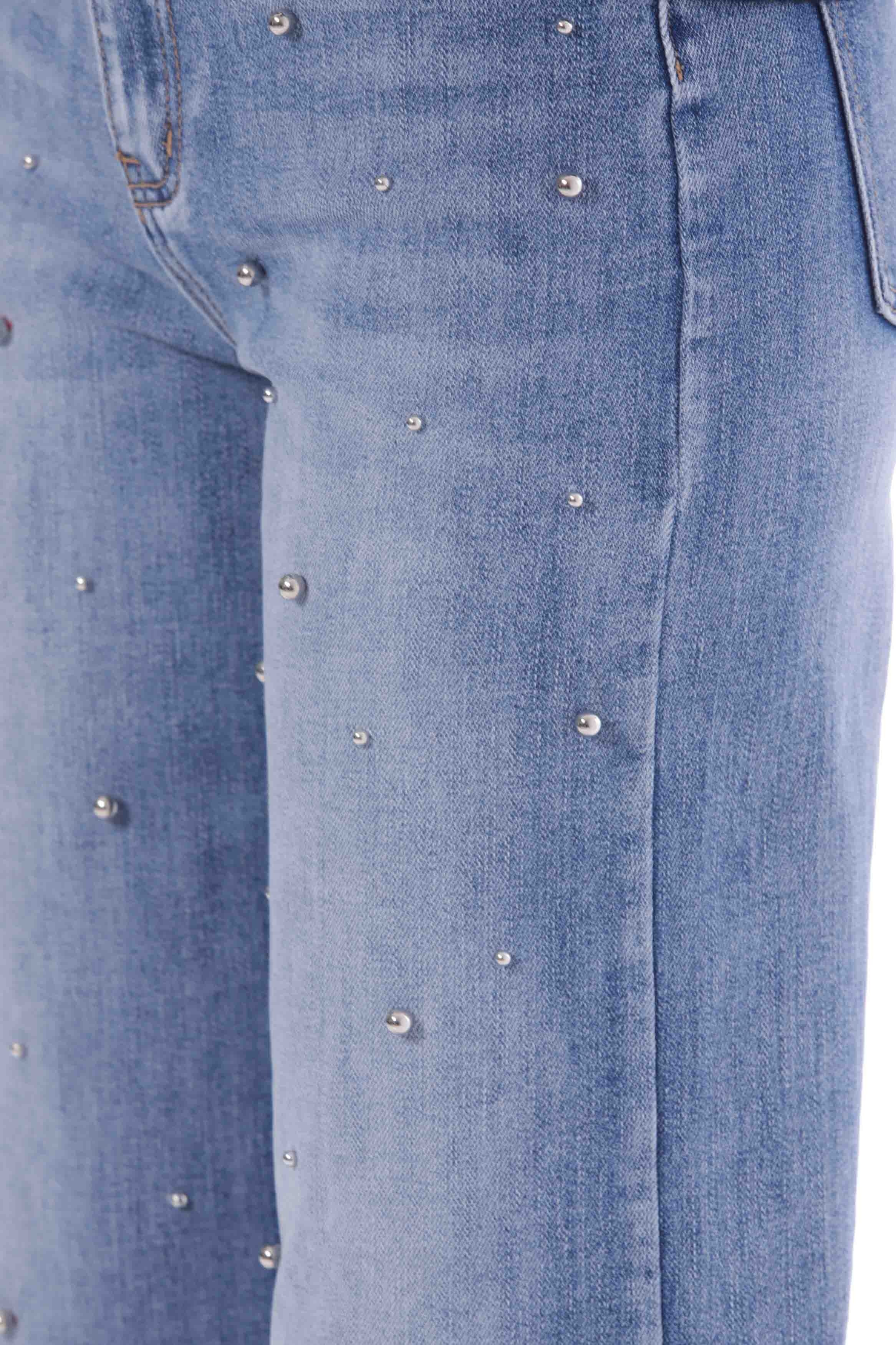 Jeans a gamba larga Mimi Mua con dettagli decorativi