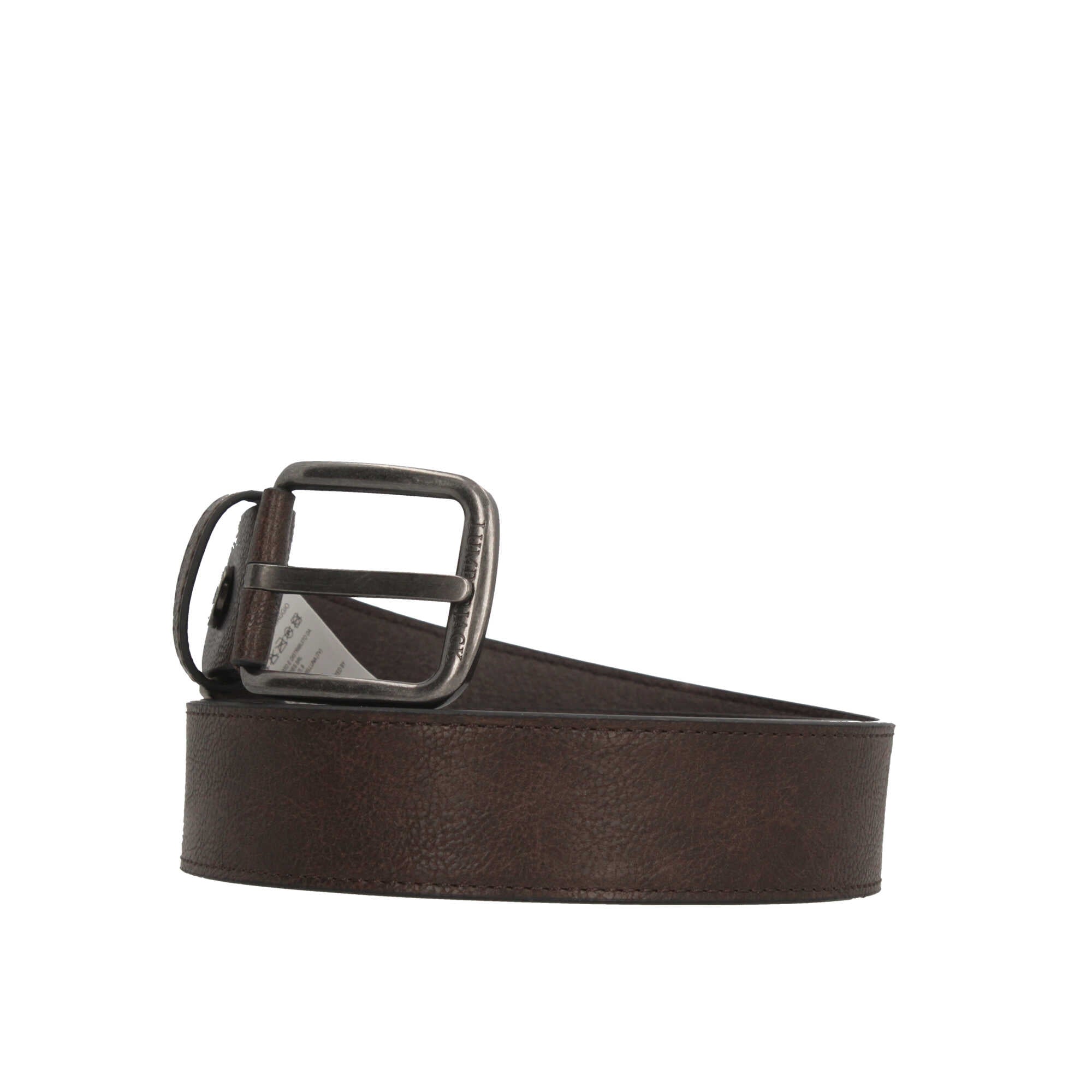 Cintura da uomo Lumberjack in pelle con fibbia in metallo