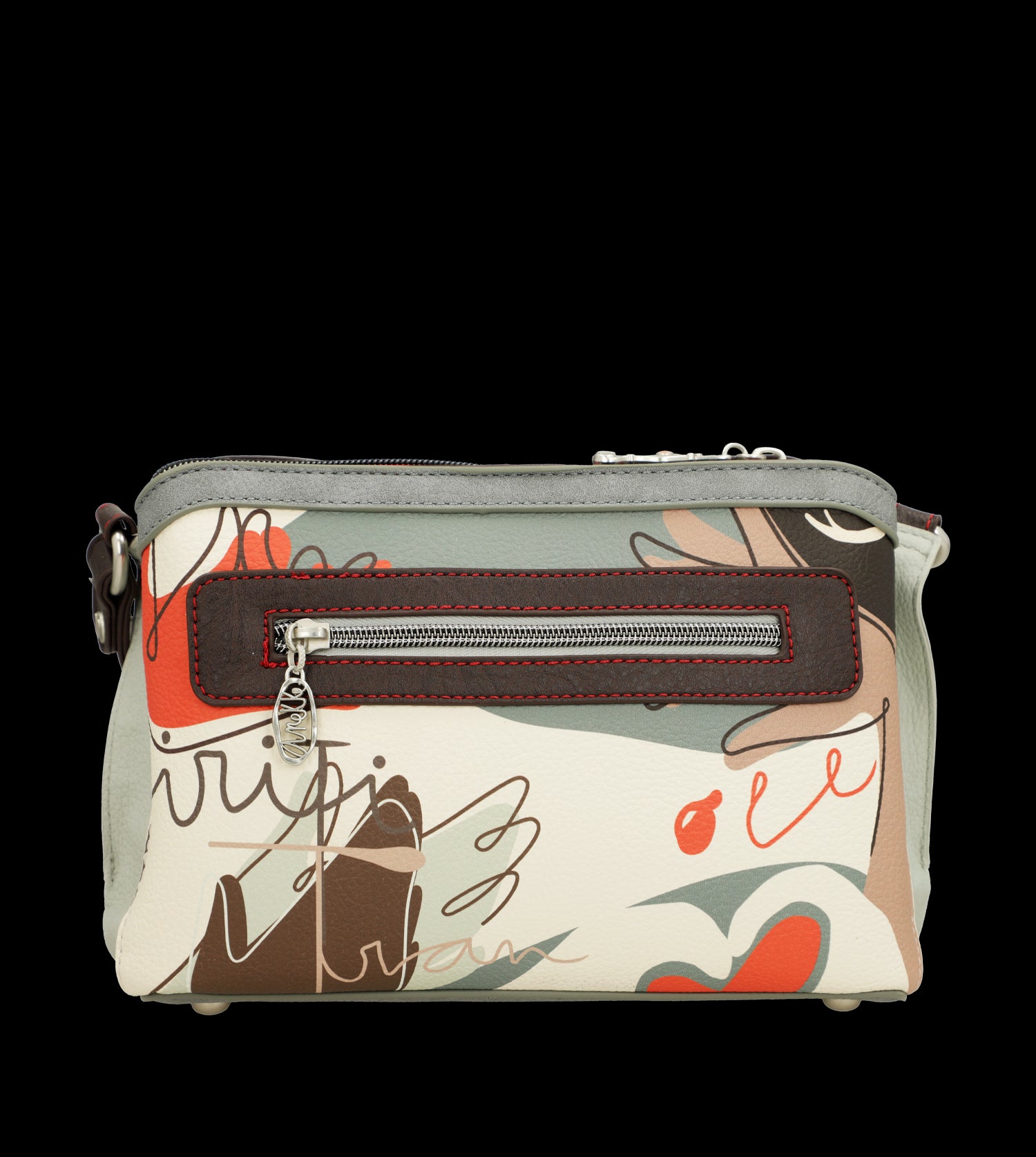 Borsa a tracolla Anekke compatta con design artistico