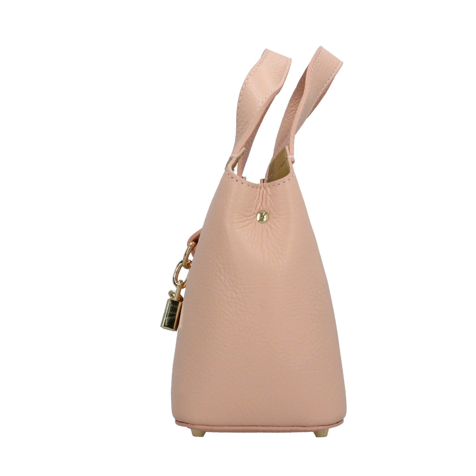 Borsa Made in Italy a mano in vera pelle con chiusura a lucchetto