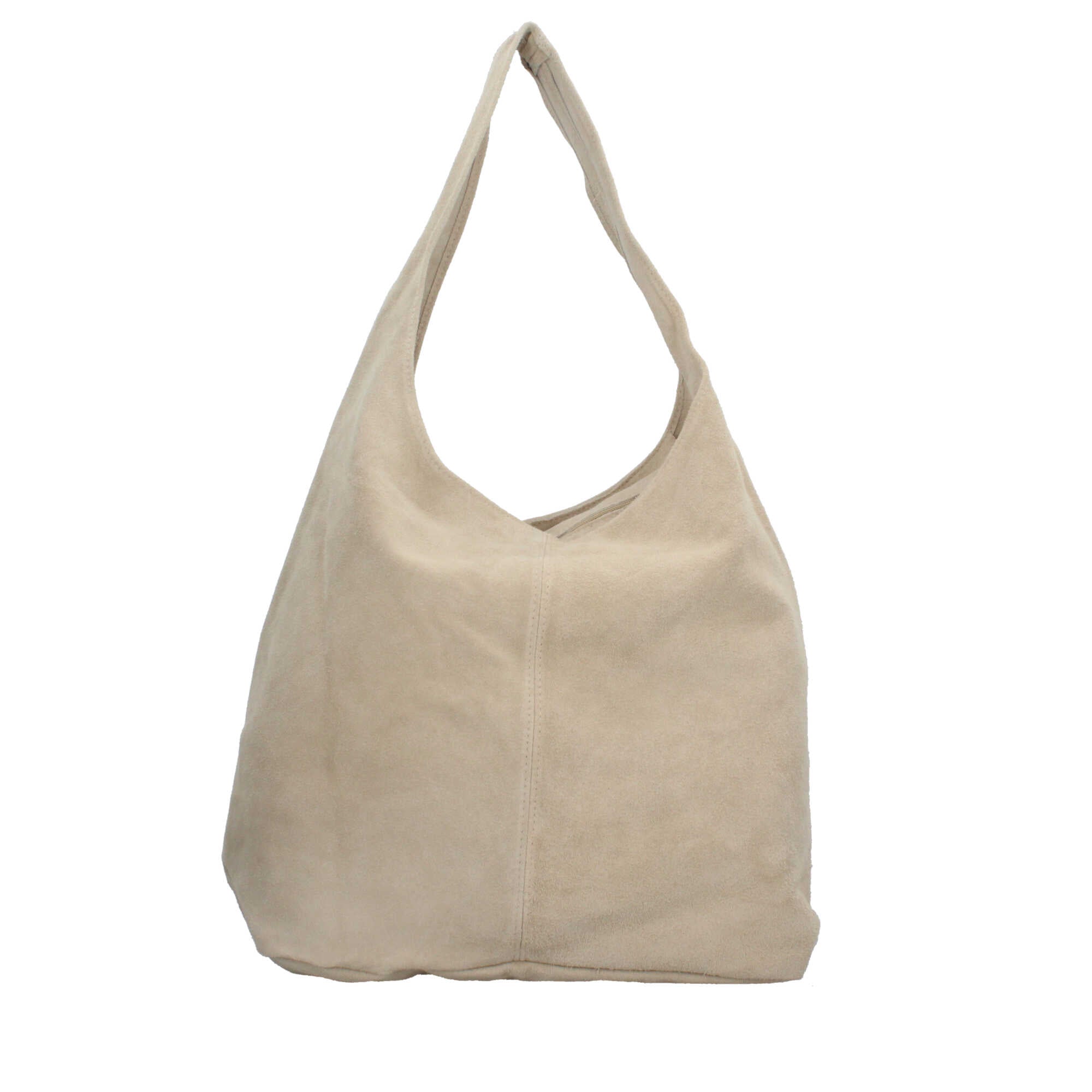 Borsa a spalla in camoscio Made in Italy dal design contemporaneo