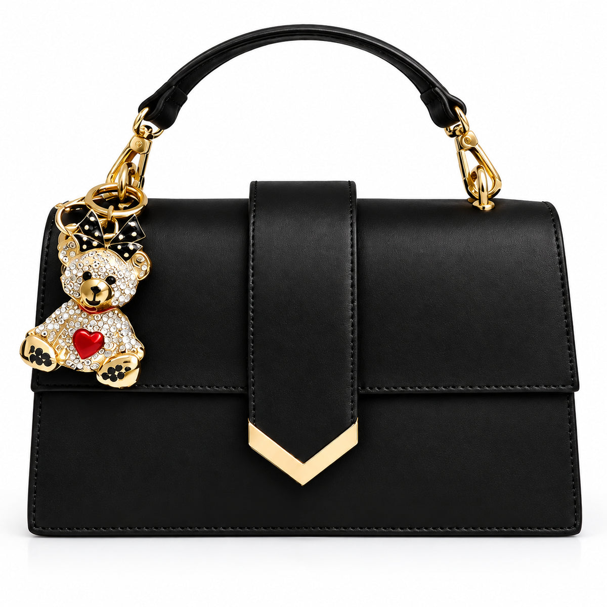 PashBag Borsa a Mano Strutturata con Charm Gioiello