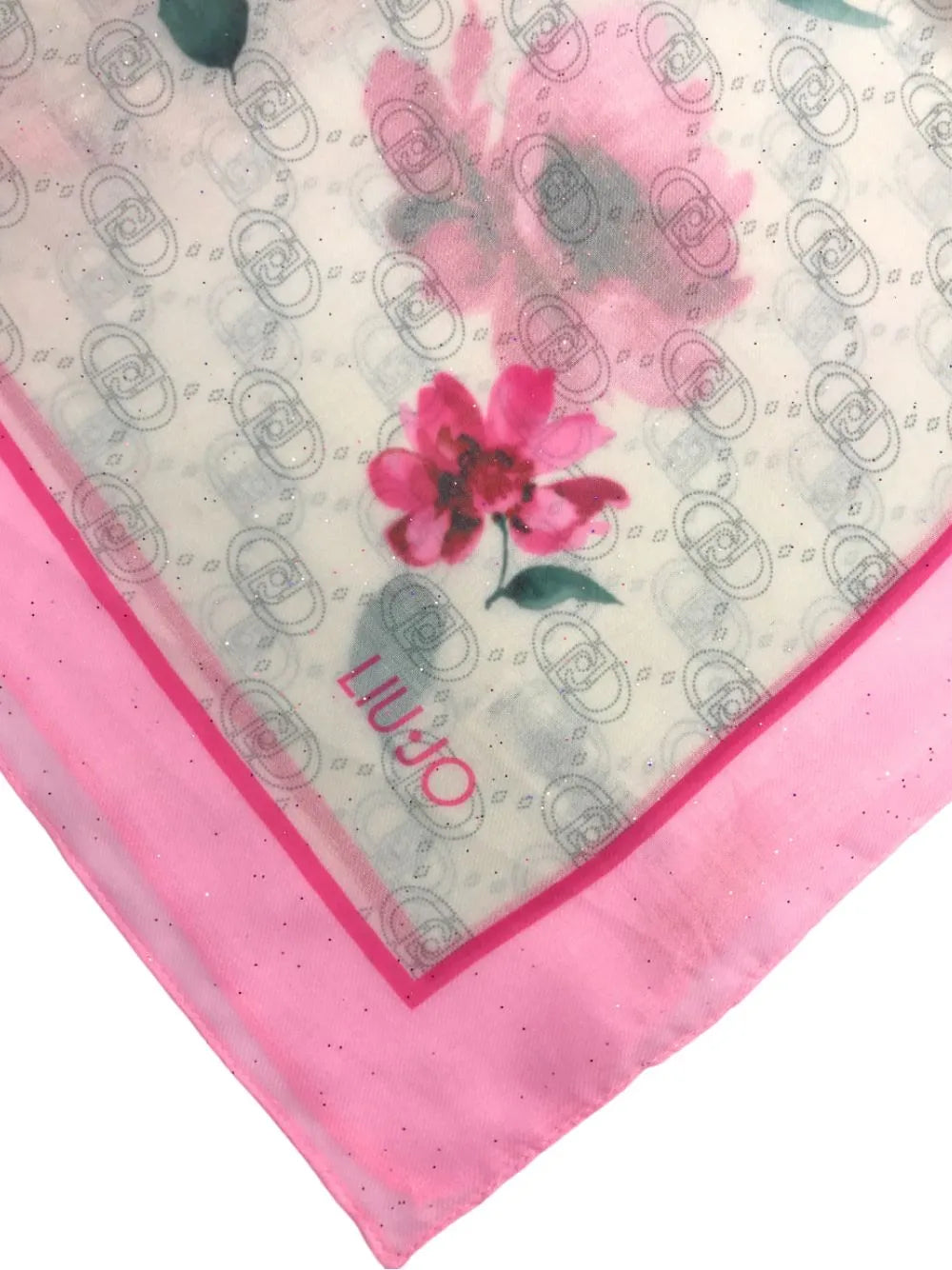 Foulard Donna Liu Jo con Motivo Floreale e Logo Iconico