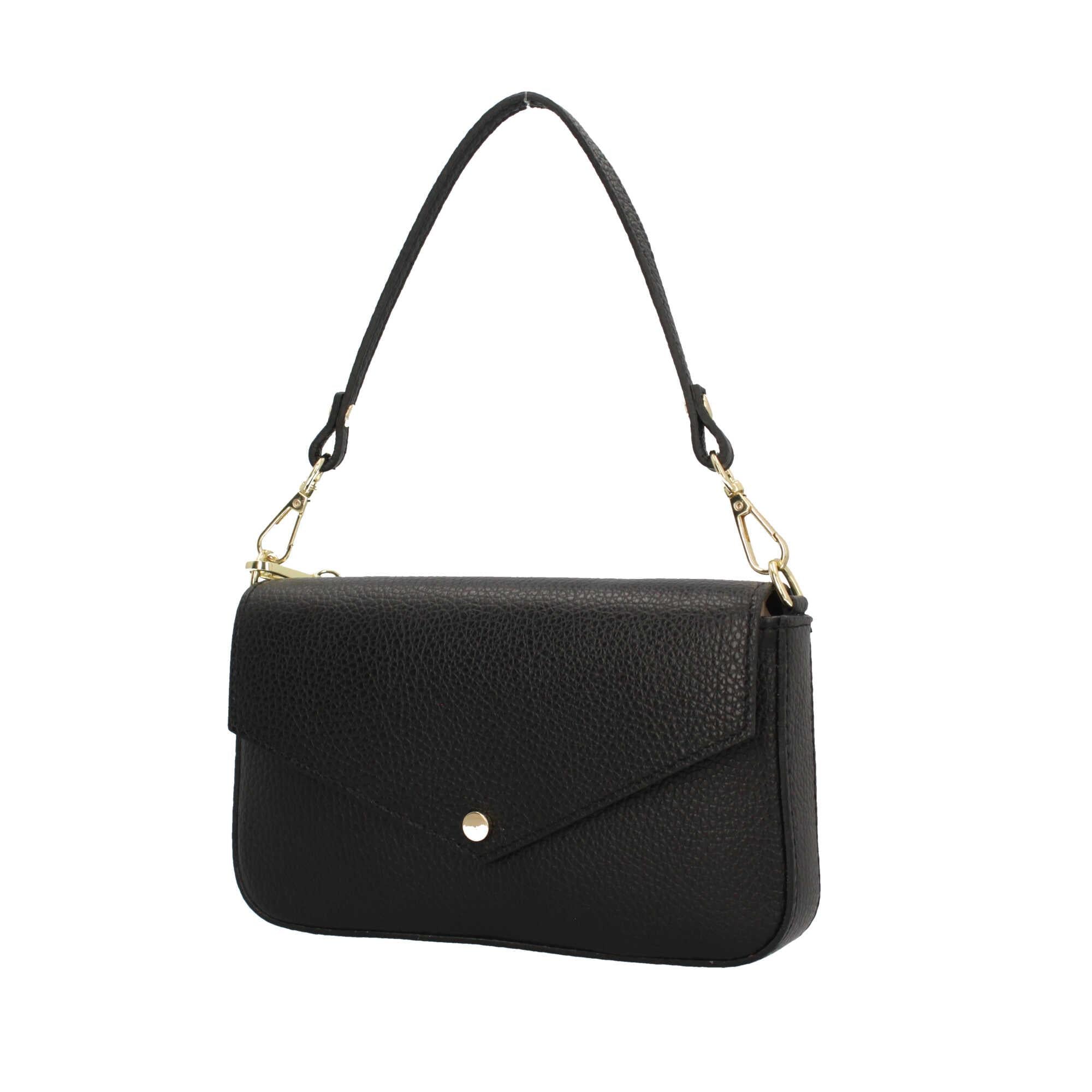 Borsa a spalla in pelle con tracolla regolabile