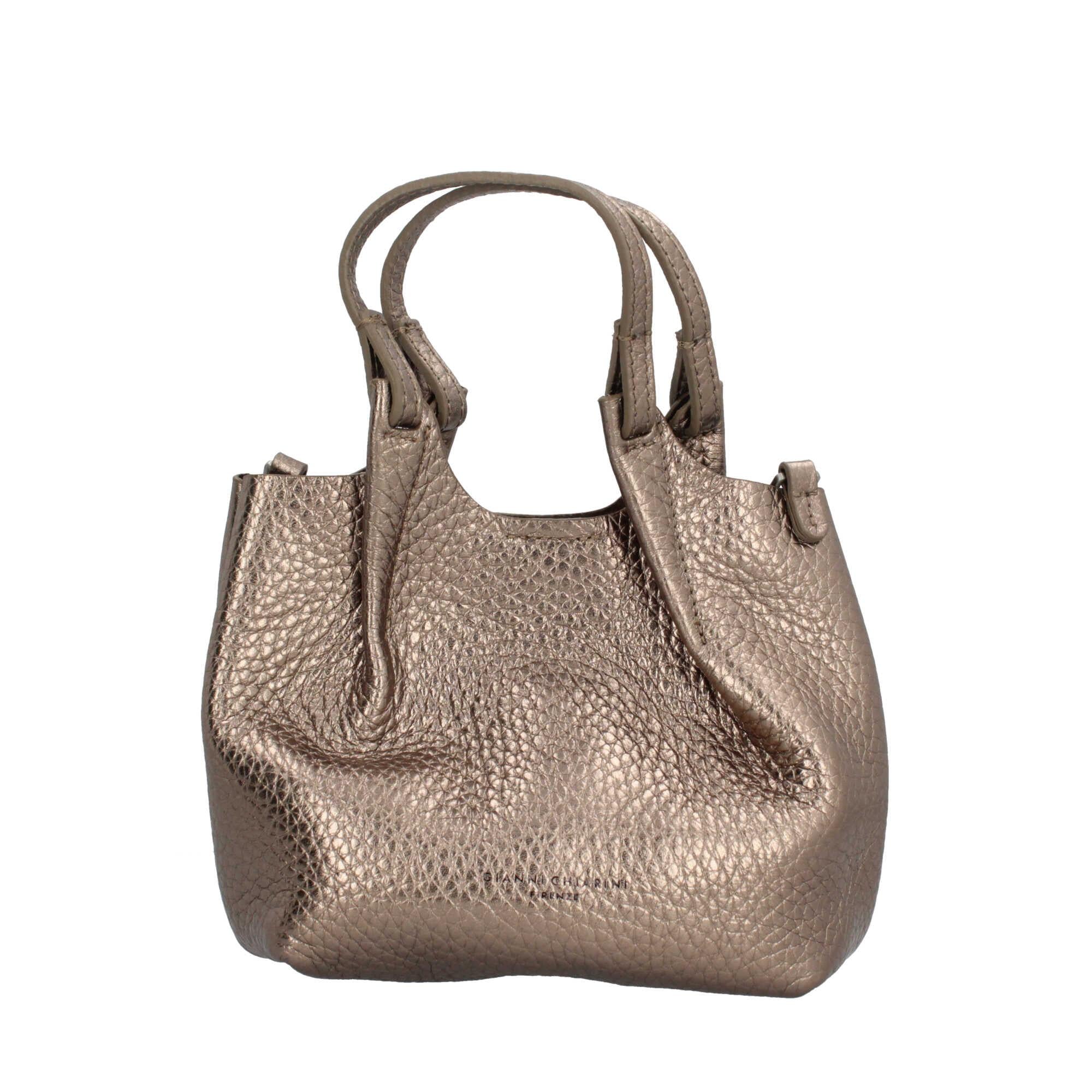 Gianni Chiarini Dua Mini Hobo Bag Iconica in Pelle Maxi-Grain con Tracolla