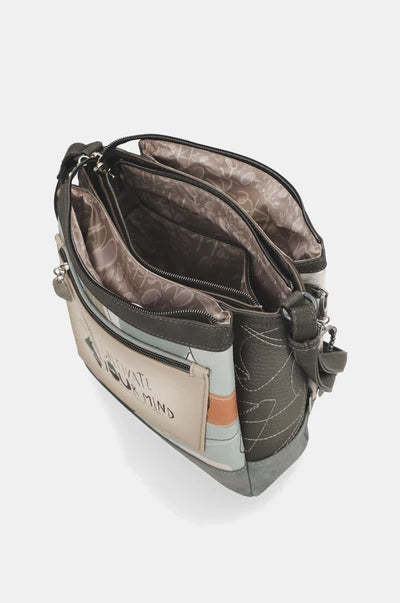Borsa tracolla donna Anekke con zip e tracolla regolabile capiente VERDE TU | Giò Fashion