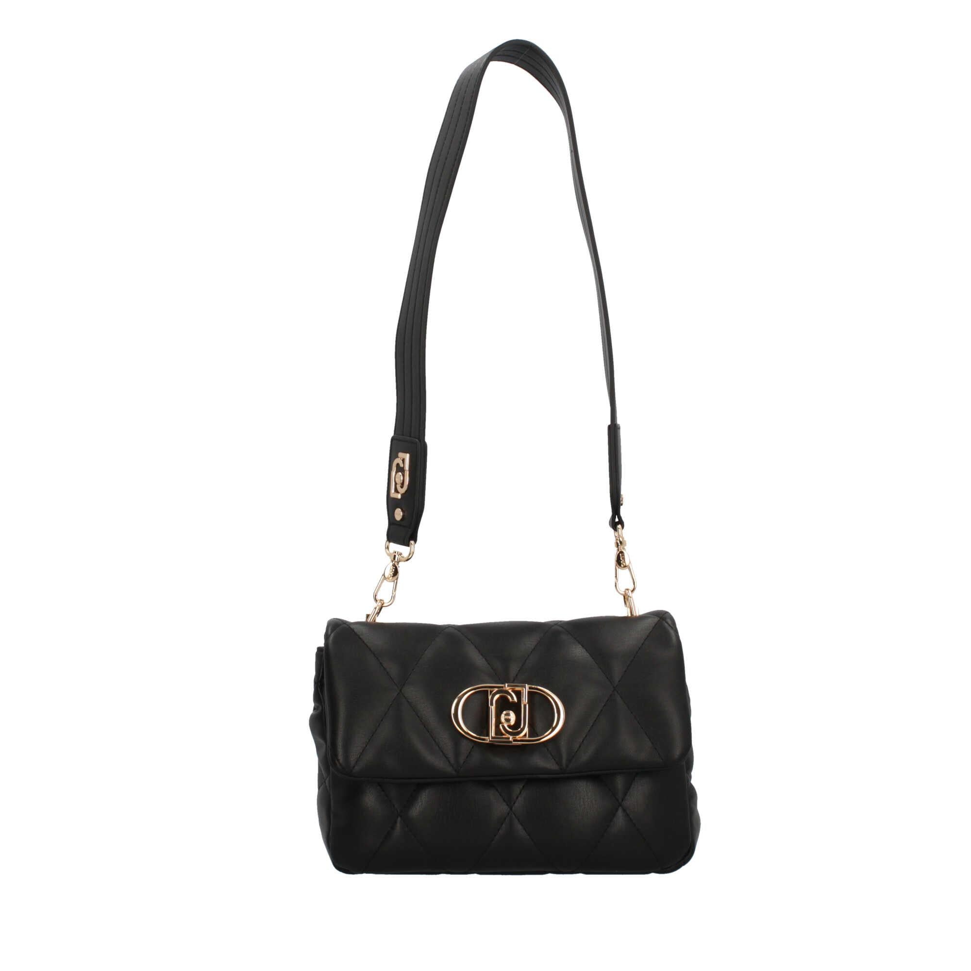 Borsa a spalla matelassè con logo Liu Jo