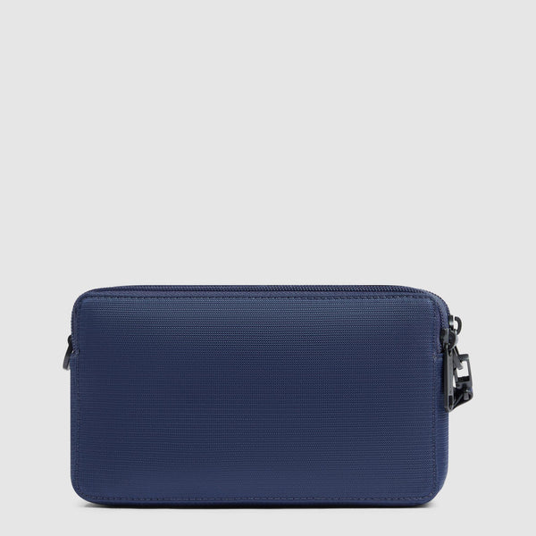 Pochette Piquadro in tessuto e pelle con polsiera removibile