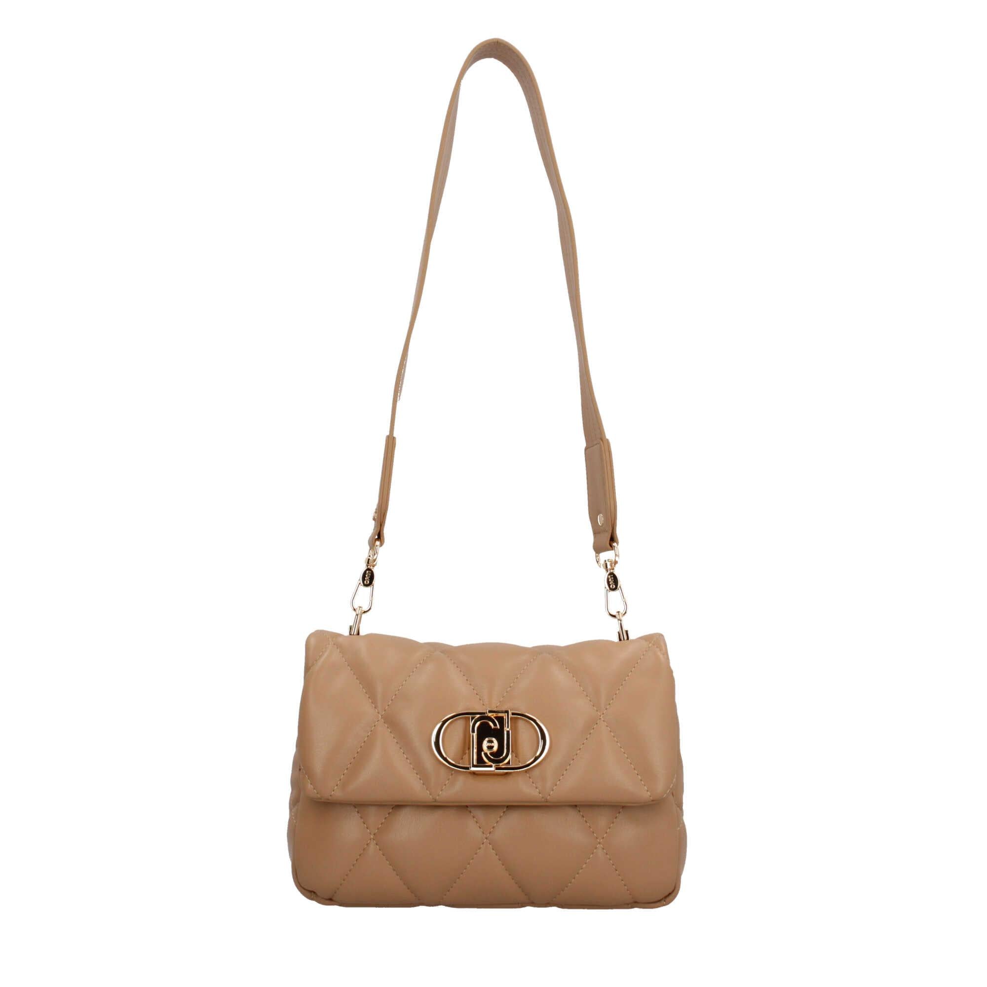 Borsa a spalla matelassè con logo Liu Jo