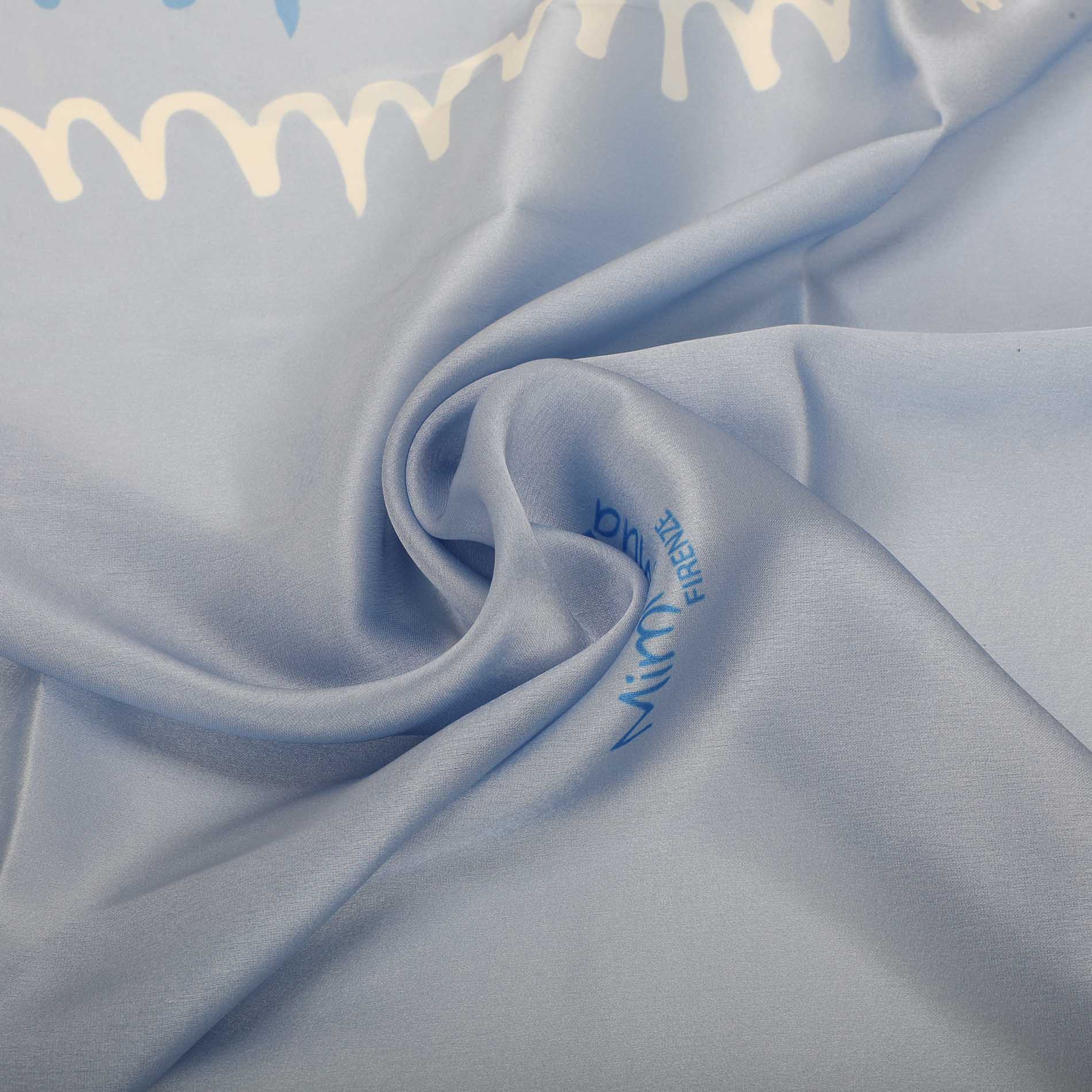 Foulard Mimi Mua con stampa onde – leggero e versatile Blu TU | Giò Fashion