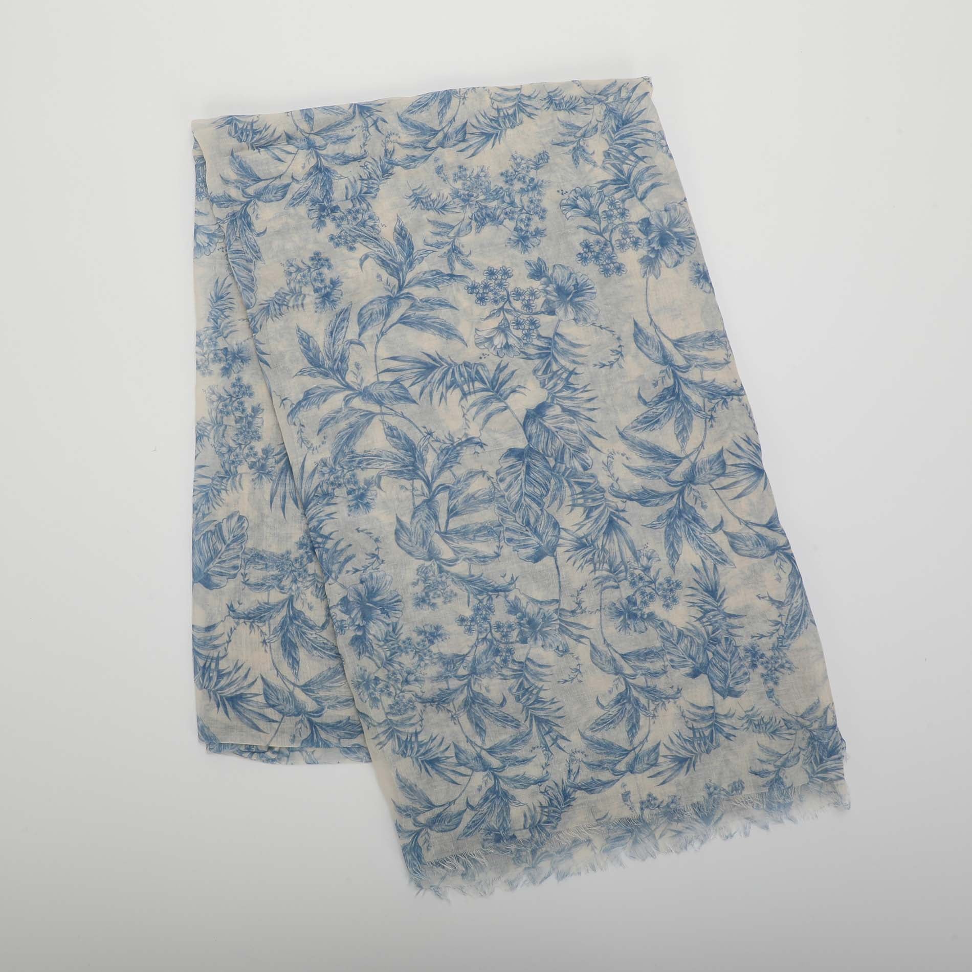 Mimi Mua foulard fantasia Toile de Jouy 180x80 cm
