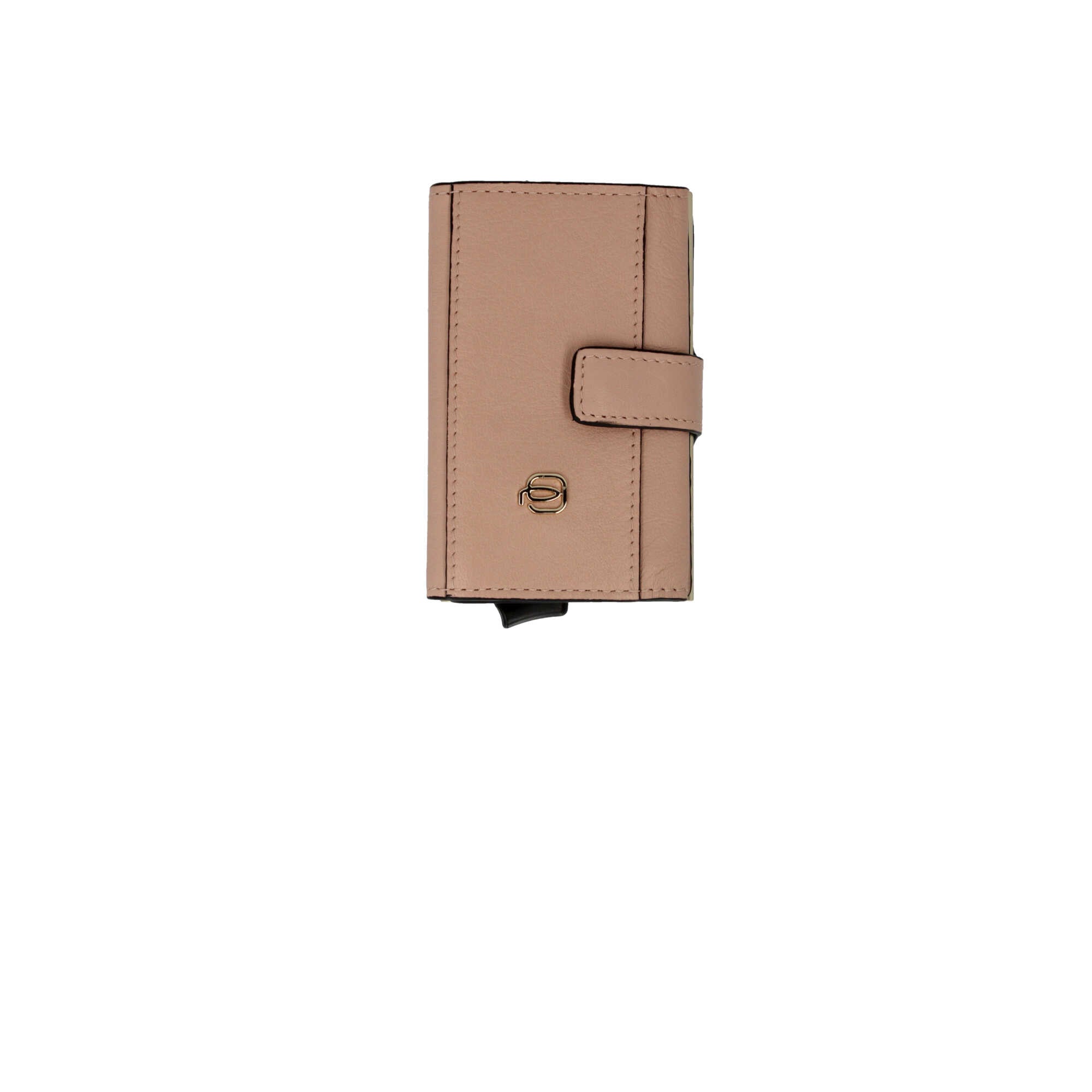 Porta carte di credito Piquadro in pelle con chiusura a bottone
