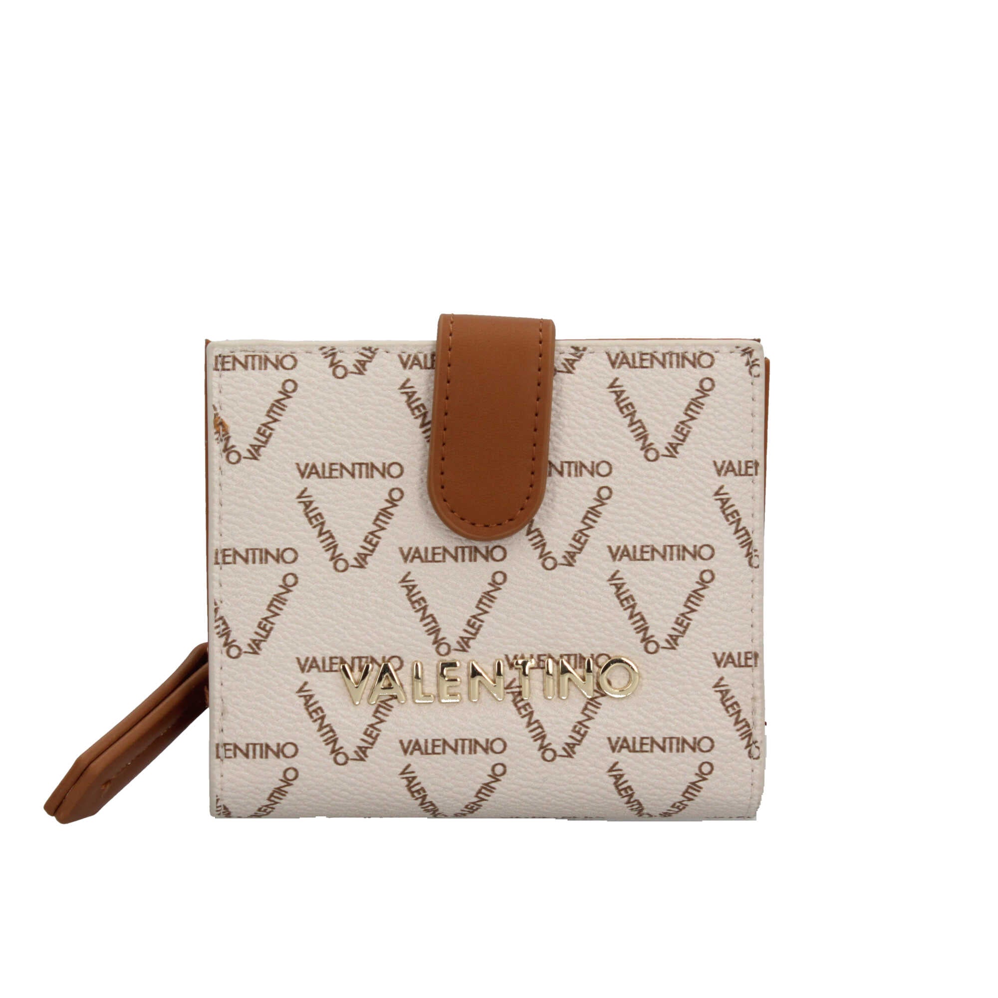 Valentino Portafoglio con logo e chiusura a scatto BIANCO/CUO TU | Giò Fashion