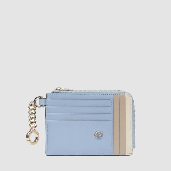 Piquadro portafoglio compatto in pelle con protezione RFID e porta monete