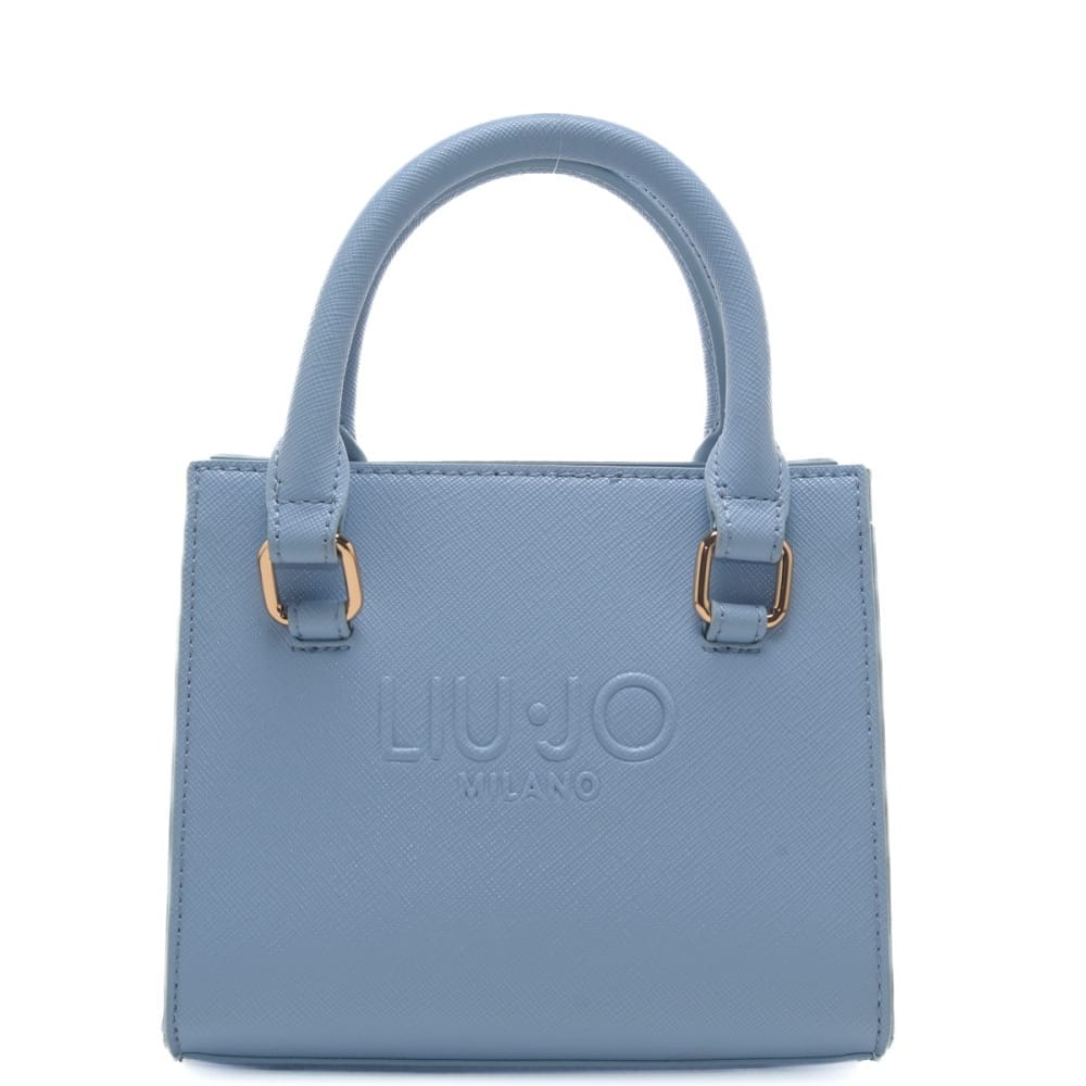 Liu Jo borsa a mano compatta con logo in rilievo AZZURRO TU | Giò Fashion