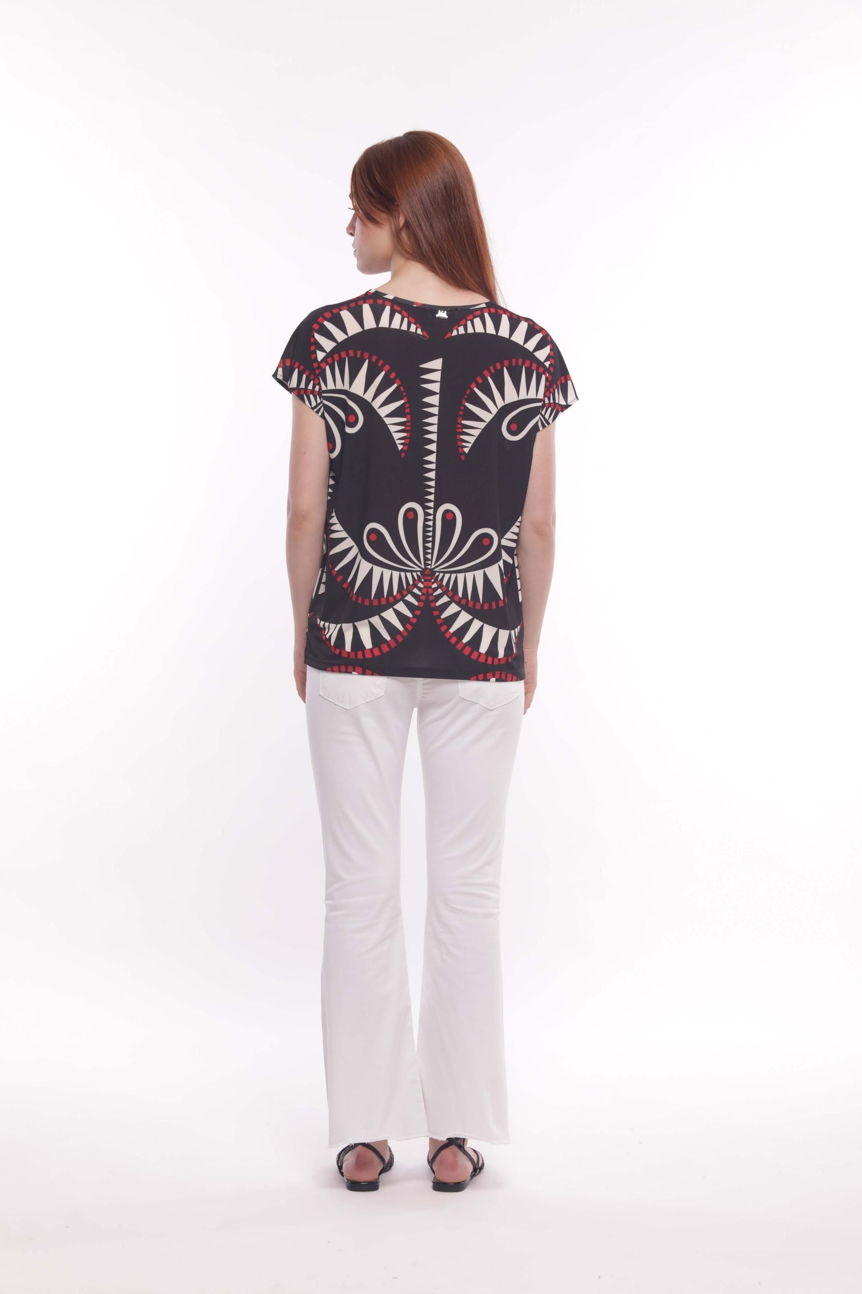 Mimi Mua pantalone cropped flare in gabardina