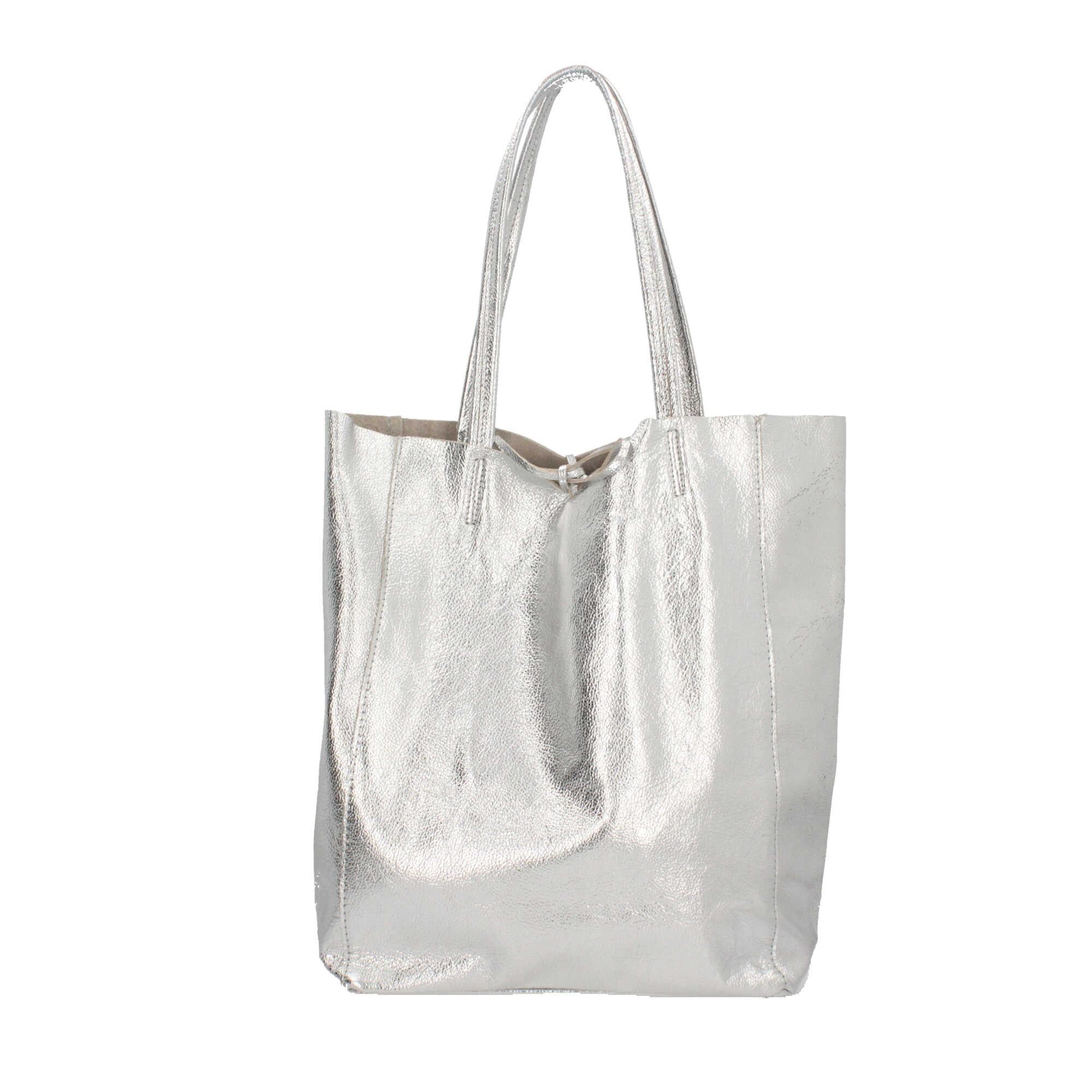Borse shopping a spalla in vera pelle Made In Italy