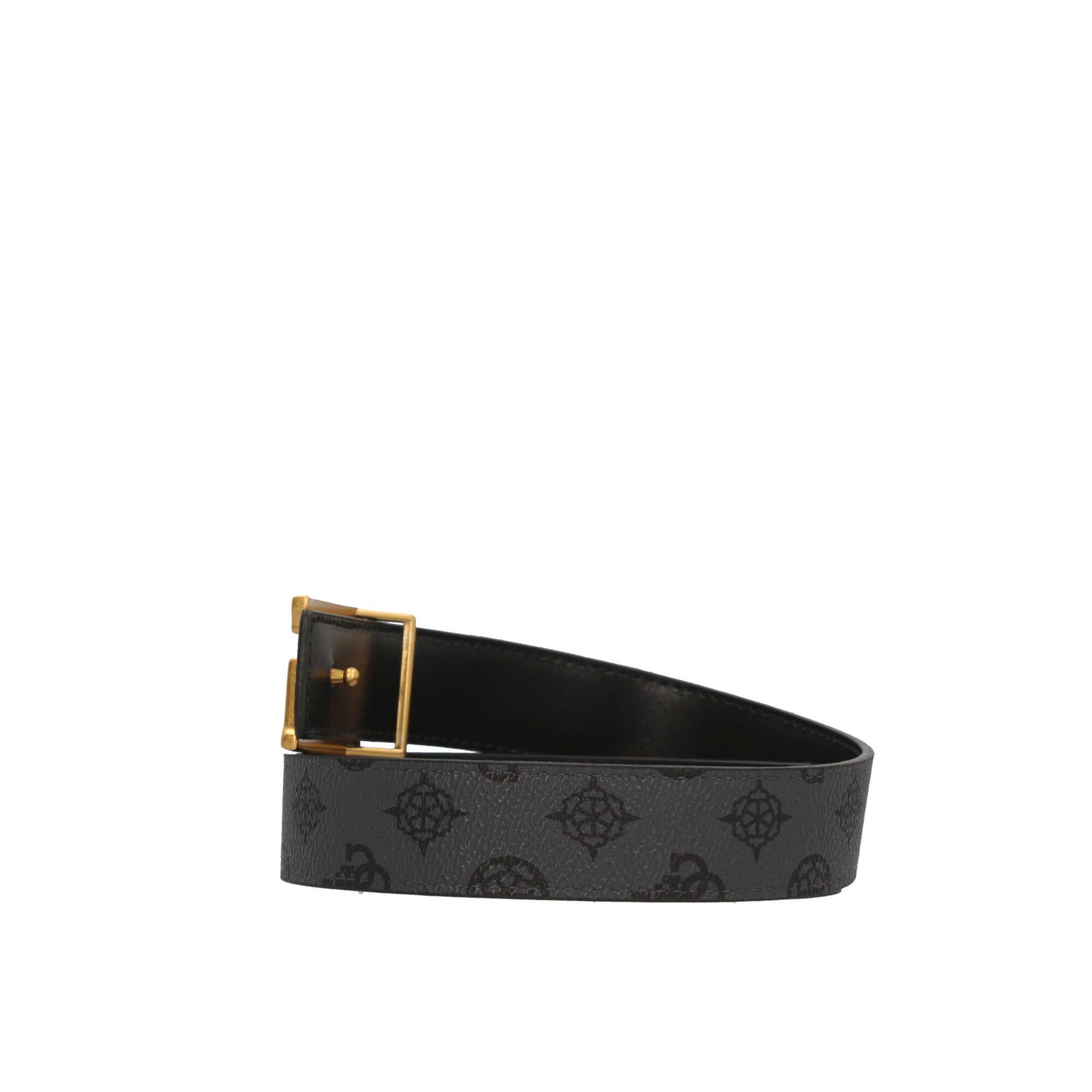 Cintura Guess Monogram con Fibbia Rettangolare Dorata