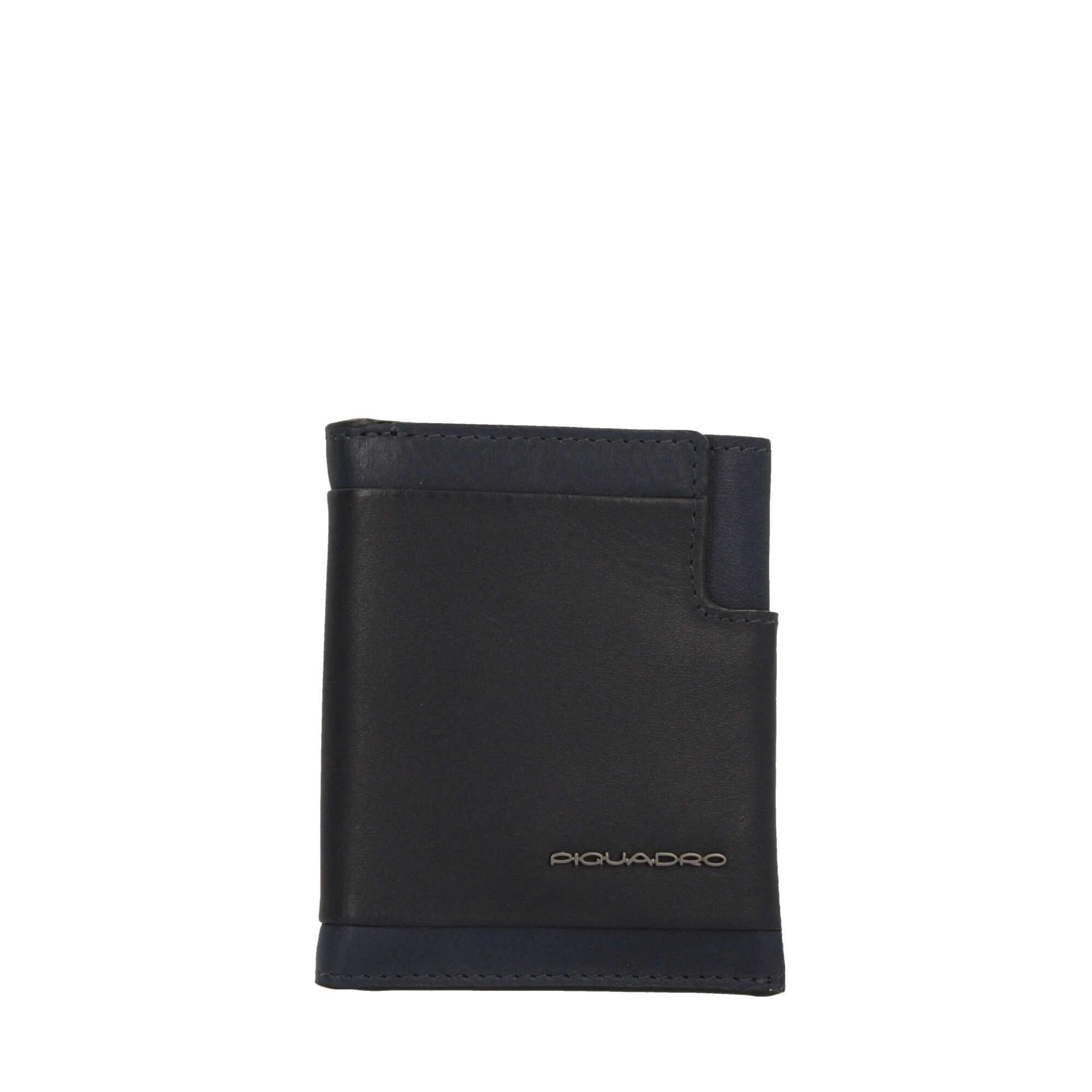Piquadro Portacarte in pelle con porta spicci