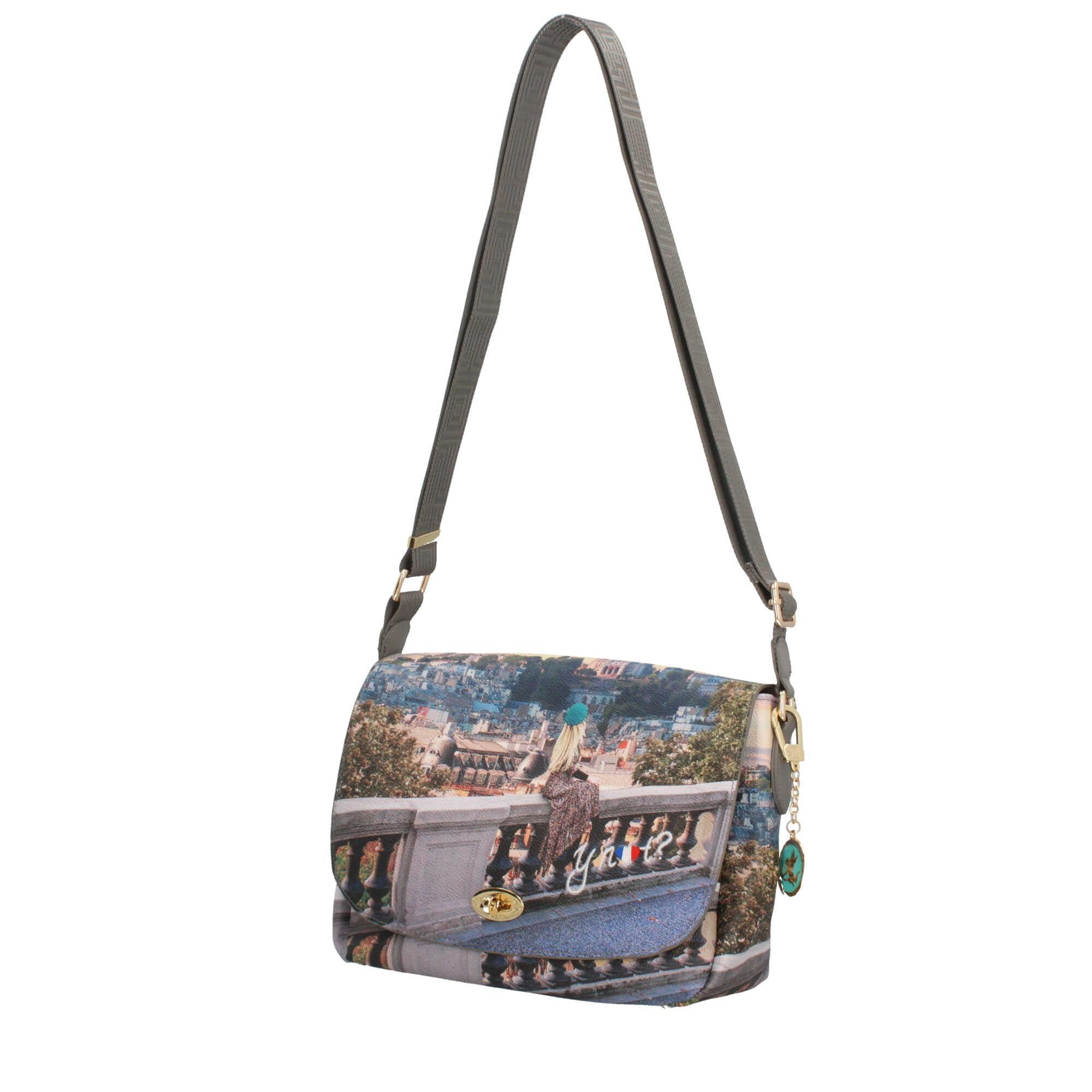 Borsa a Tracolla Y Not con Patta e Chiusura a Girello